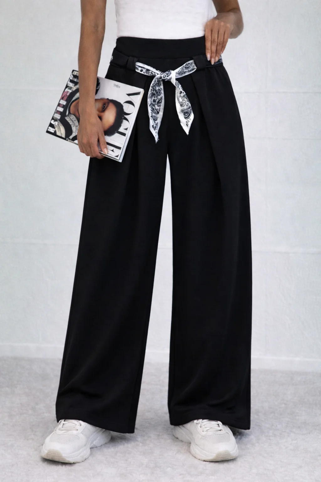 Bandana Scuba Balloon Pants - Black