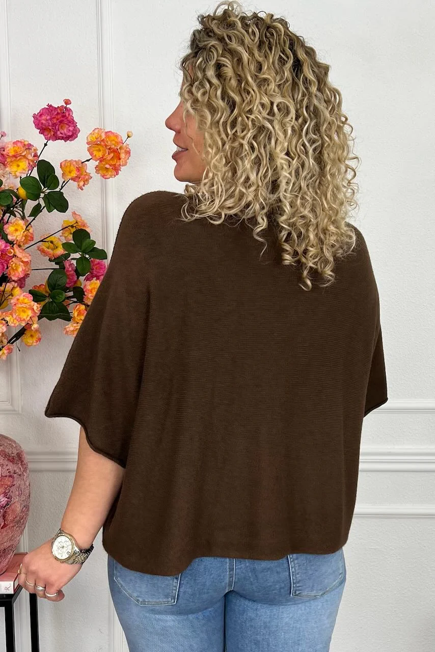 Basic Oversized Spring Sweater - Brown - Image 2