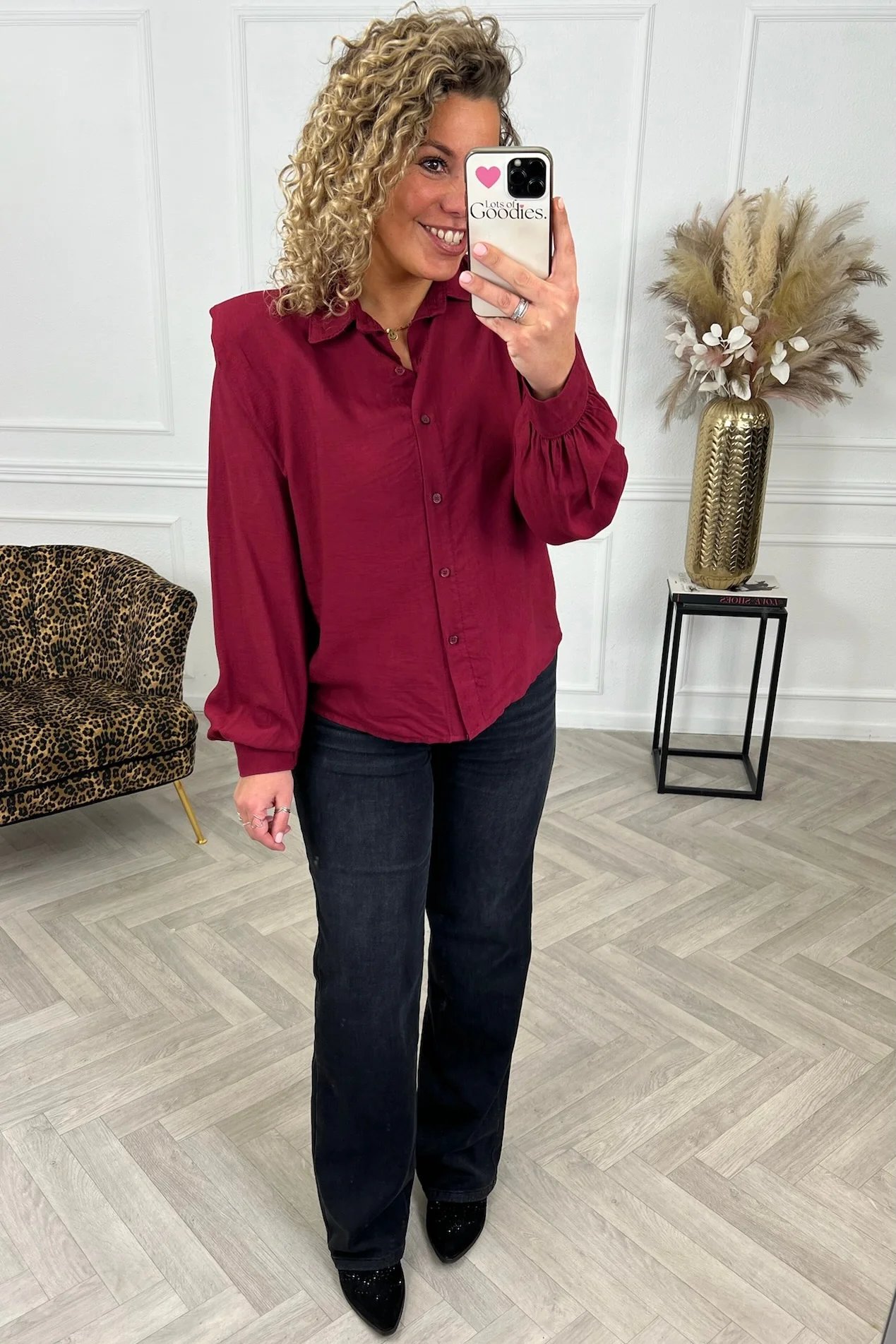 Celeste Shoulder Blouse - Bordeaux - Image 3