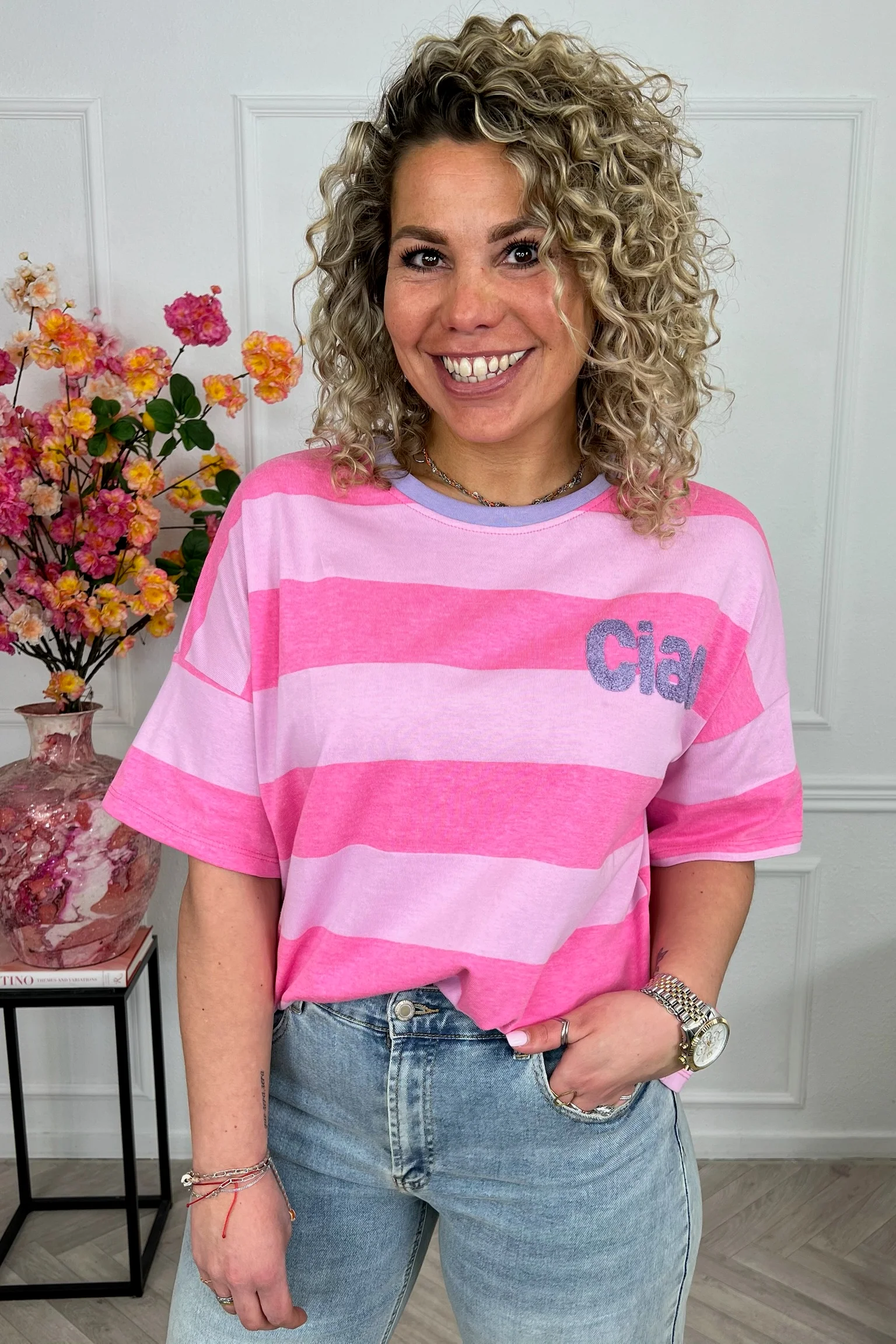 Ciao Bella Striped Shirt - Fuchsia/Pink/Lila