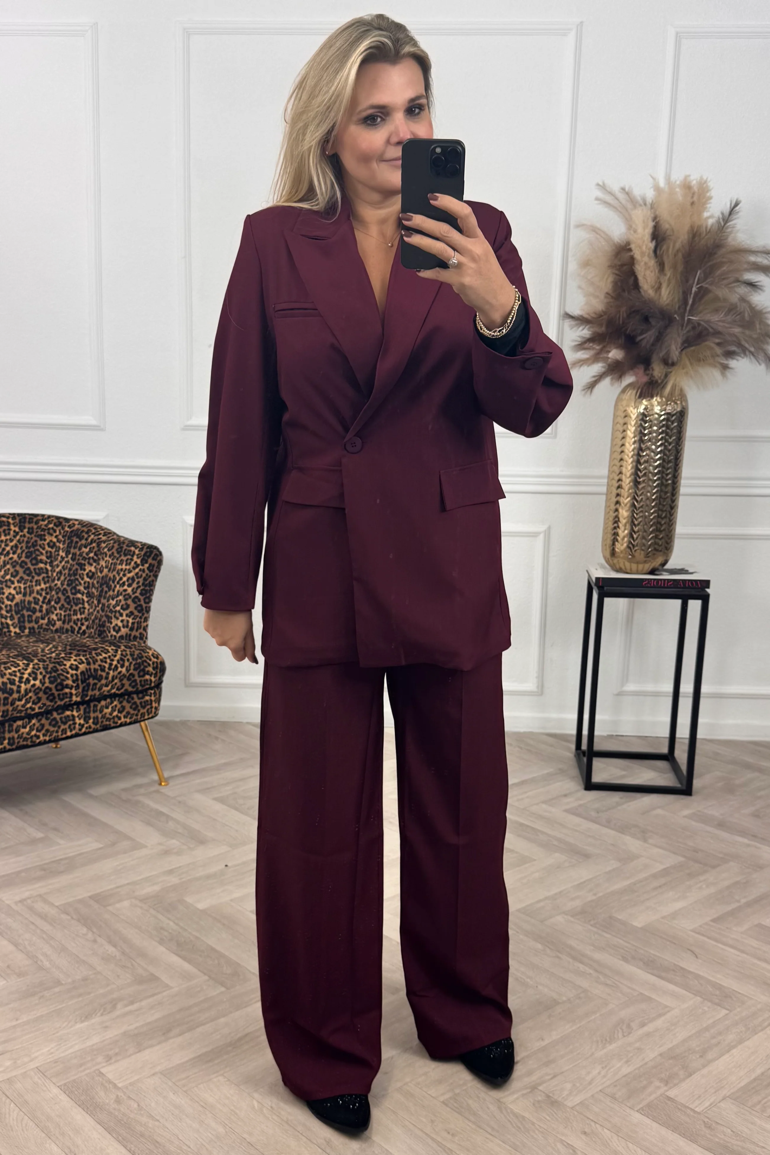 Classy Oversized Coco Blazer - Bordeaux
