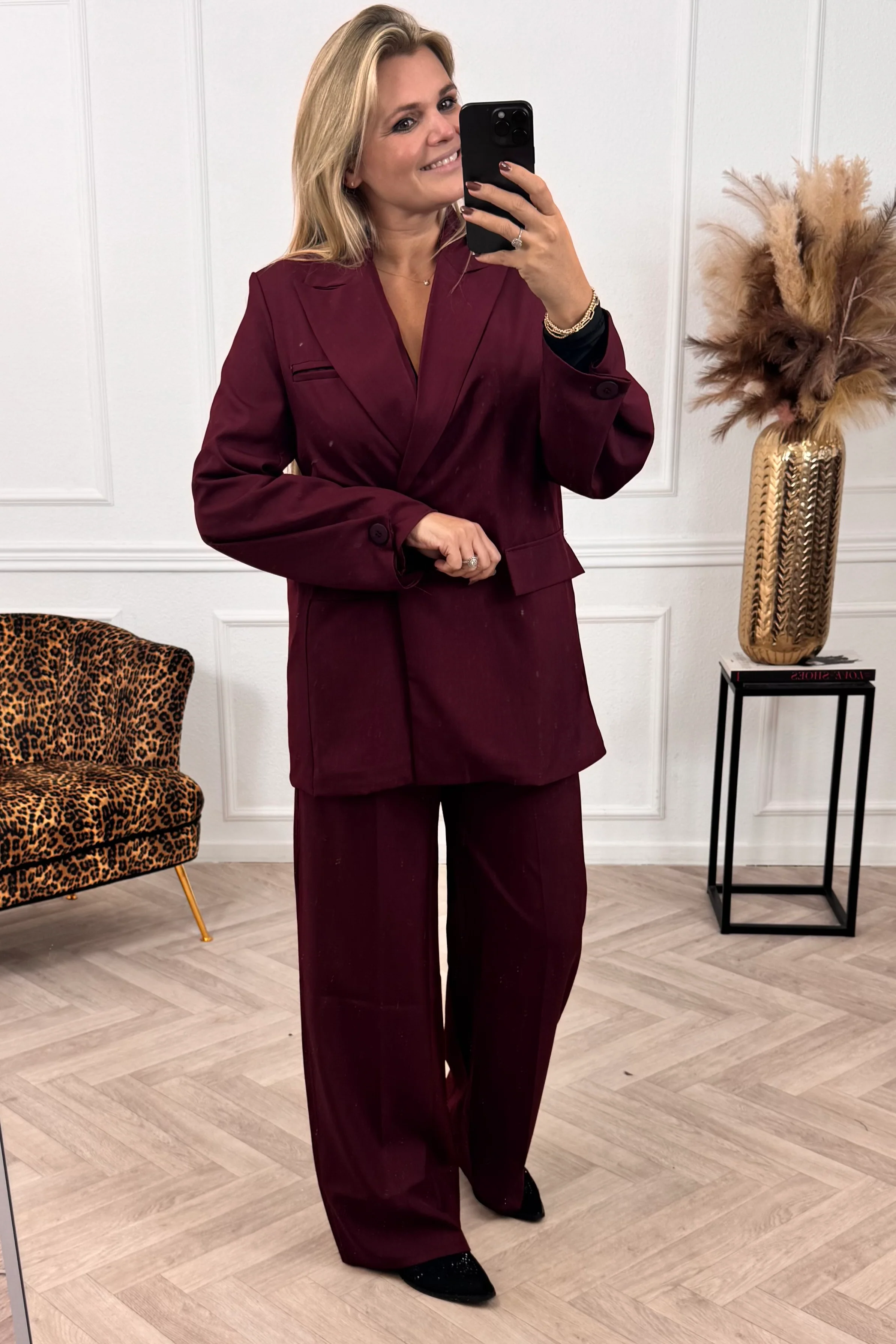 Classy Oversized Coco Blazer - Bordeaux - Image 6