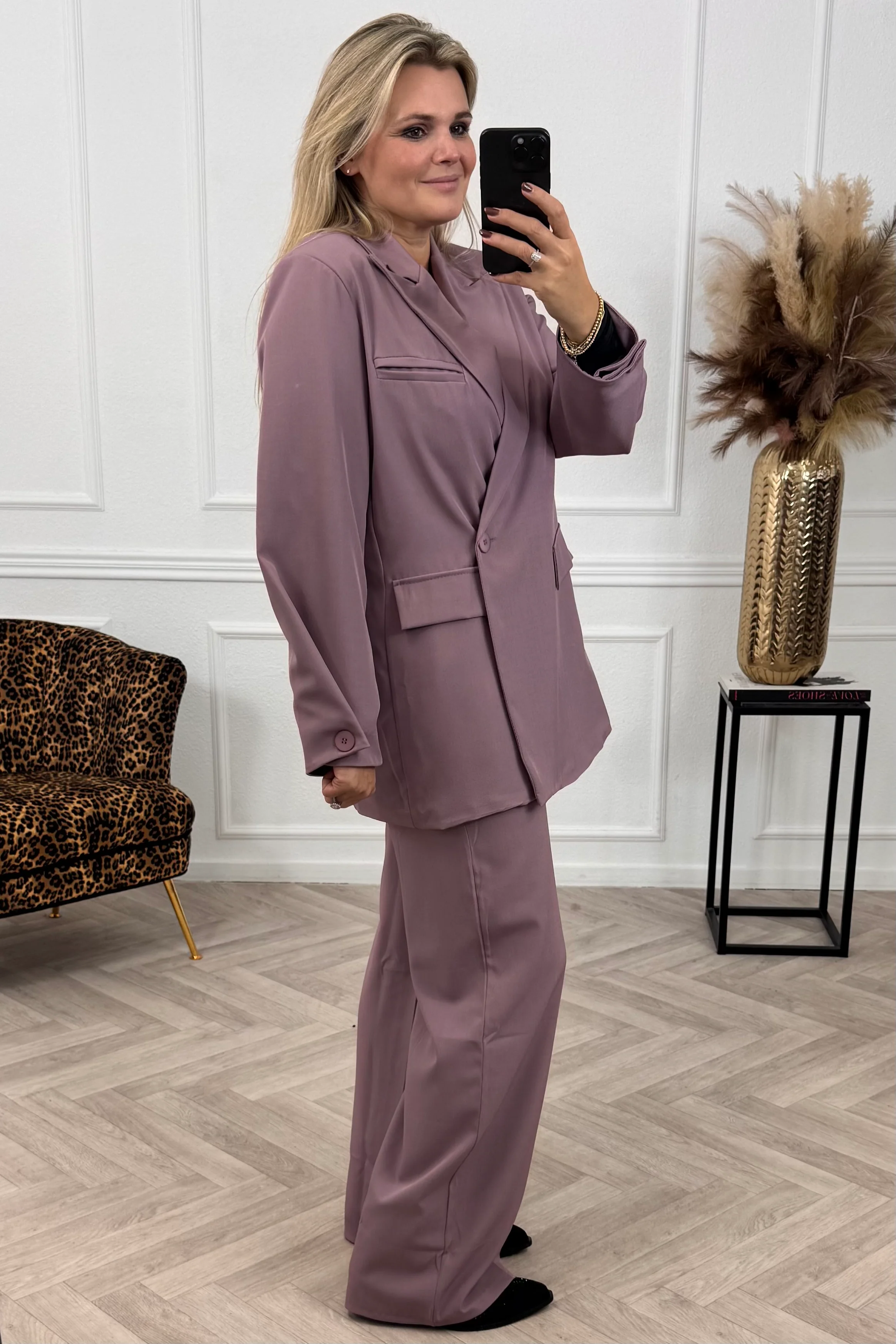 Classy Oversized Coco Blazer - Mauve - Image 5