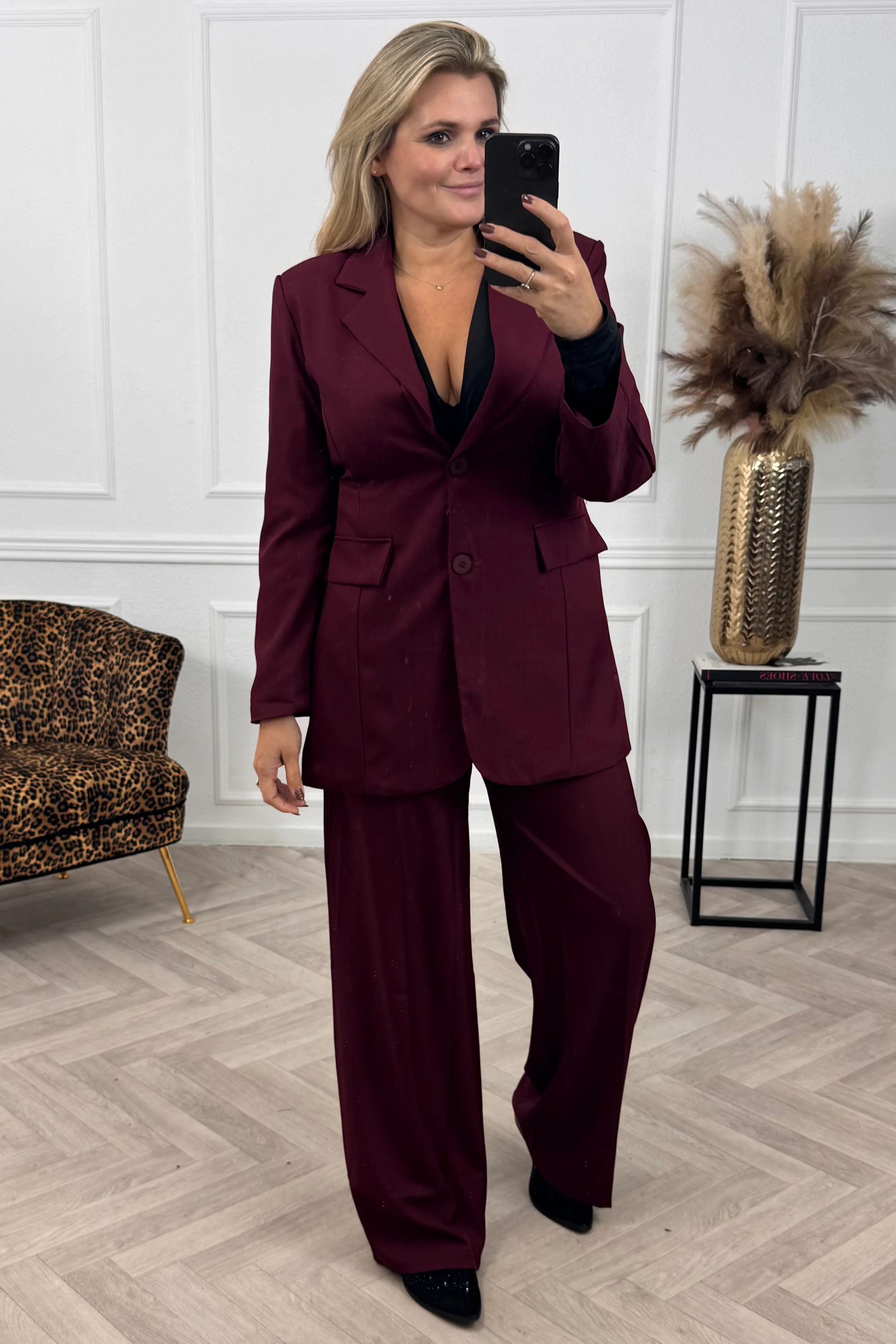 Classy Taille Coco Blazer - Bordeaux