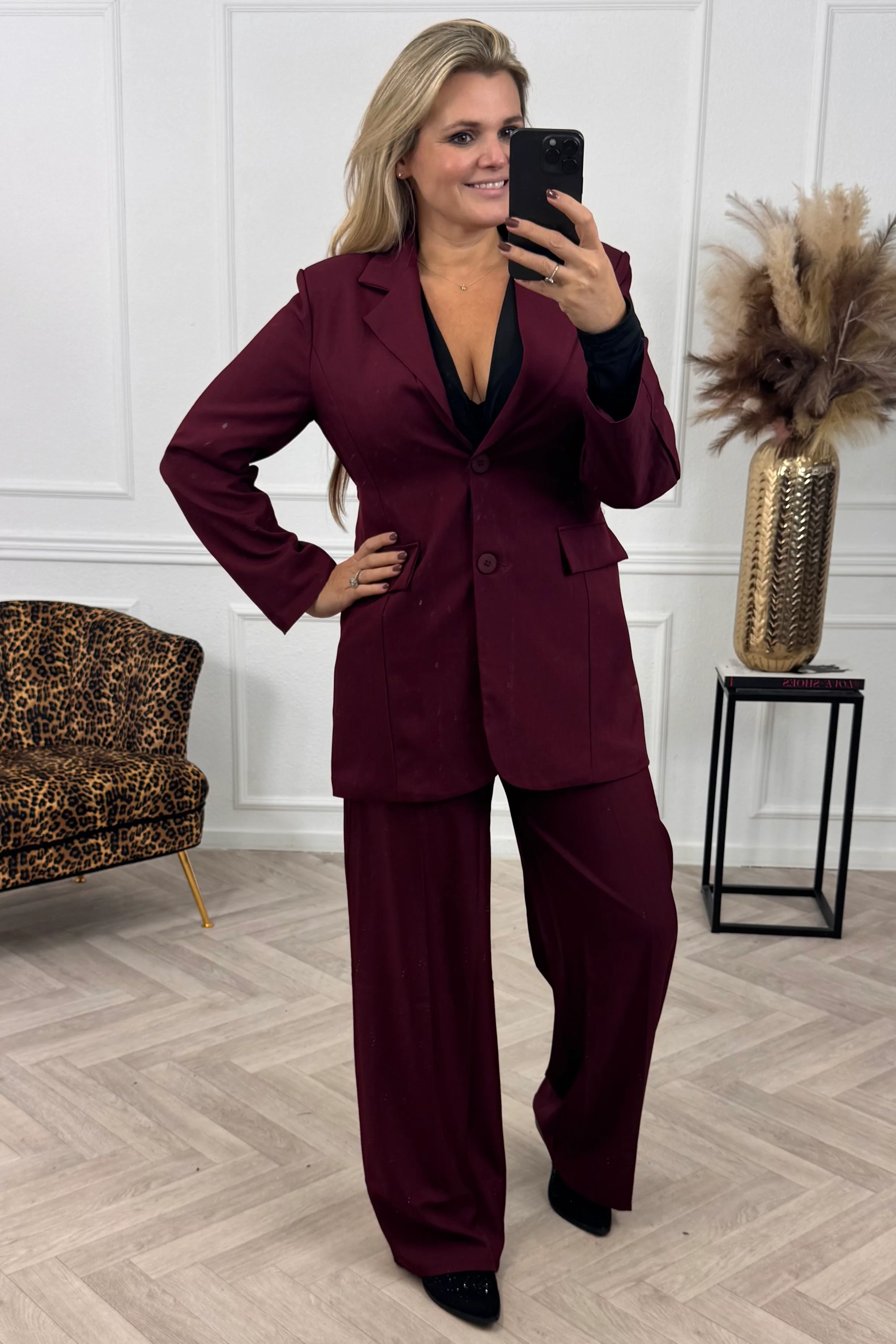 Classy Taille Coco Blazer - Bordeaux - Image 3