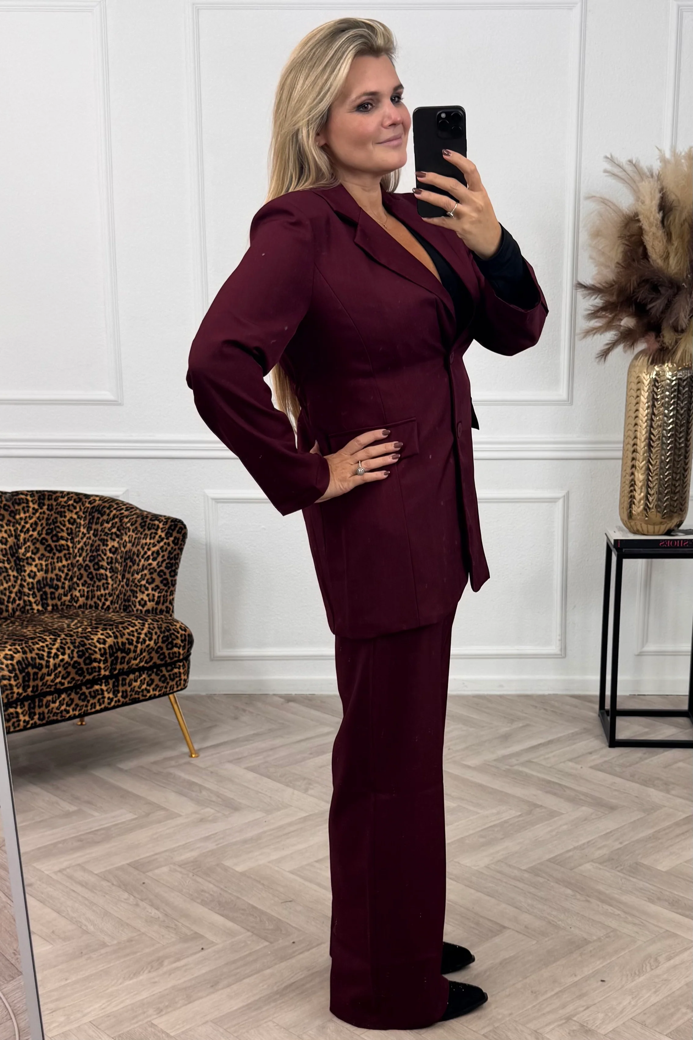 Classy Taille Coco Blazer - Bordeaux - Image 6