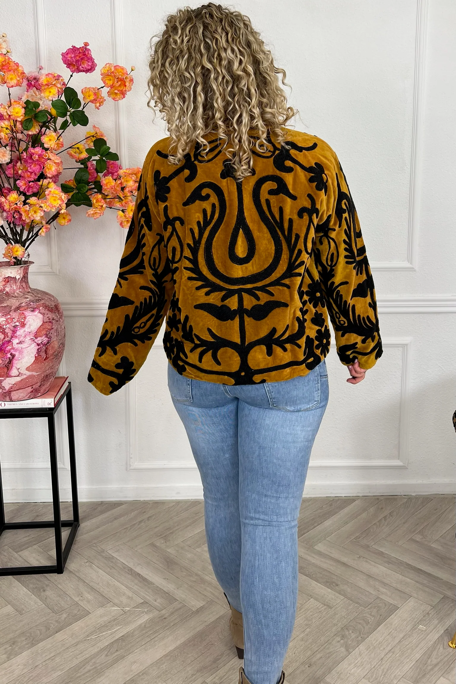 Cotton Velvet Trishul Jacket - Oker Yellow - Image 4