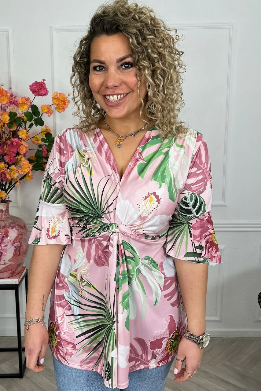 Curvy Knotted Forest Top - Pink