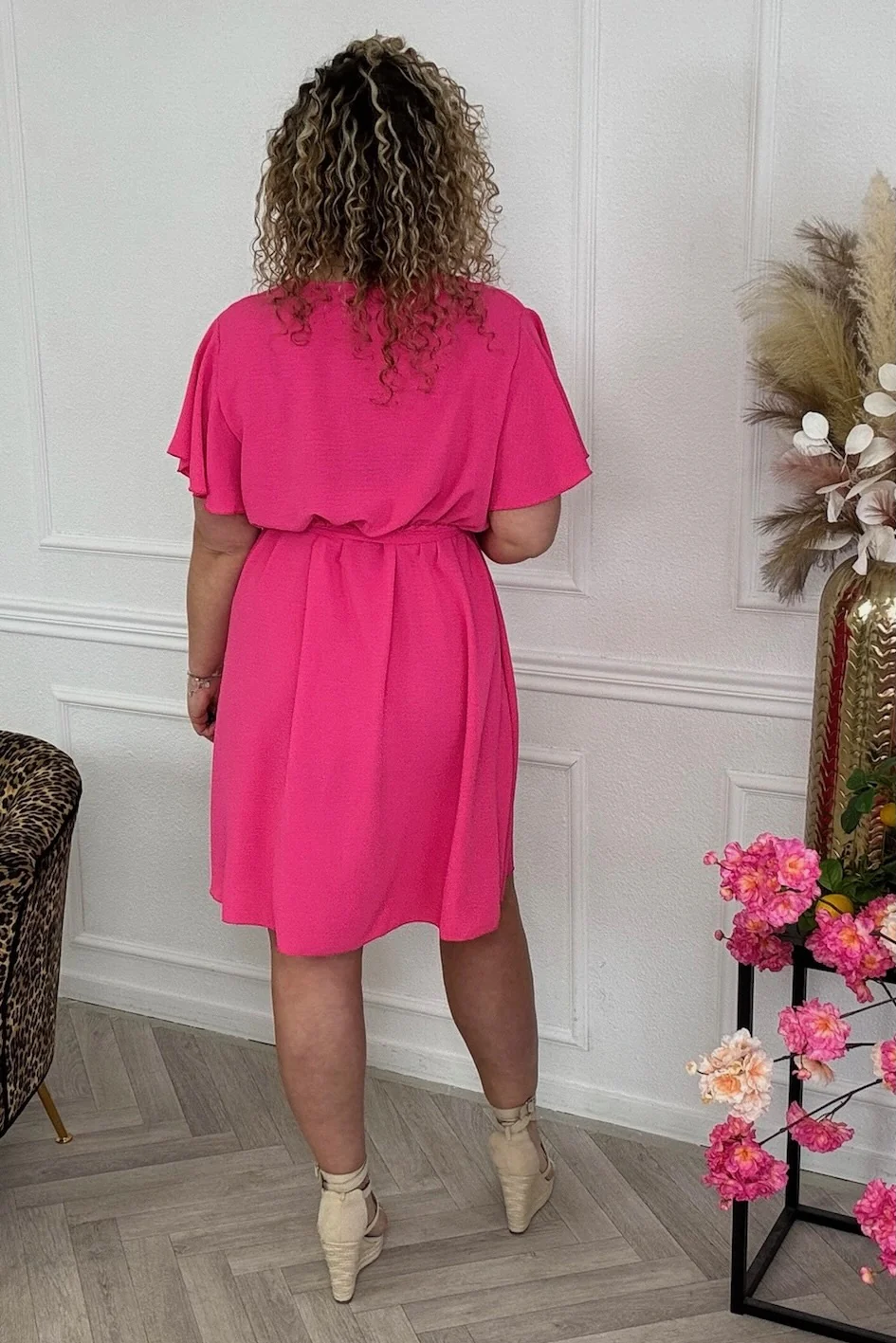 Florence Strik Dress - Fuchsia - Image 3