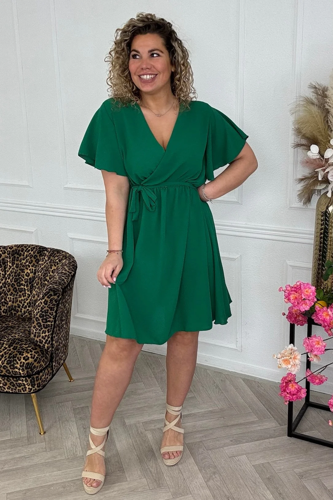 Florence Strik Dress - Green - Image 3