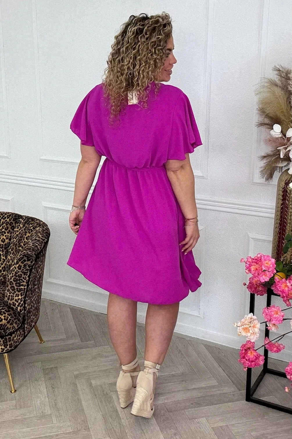 Florence Strik Dress - Magenta - Image 3
