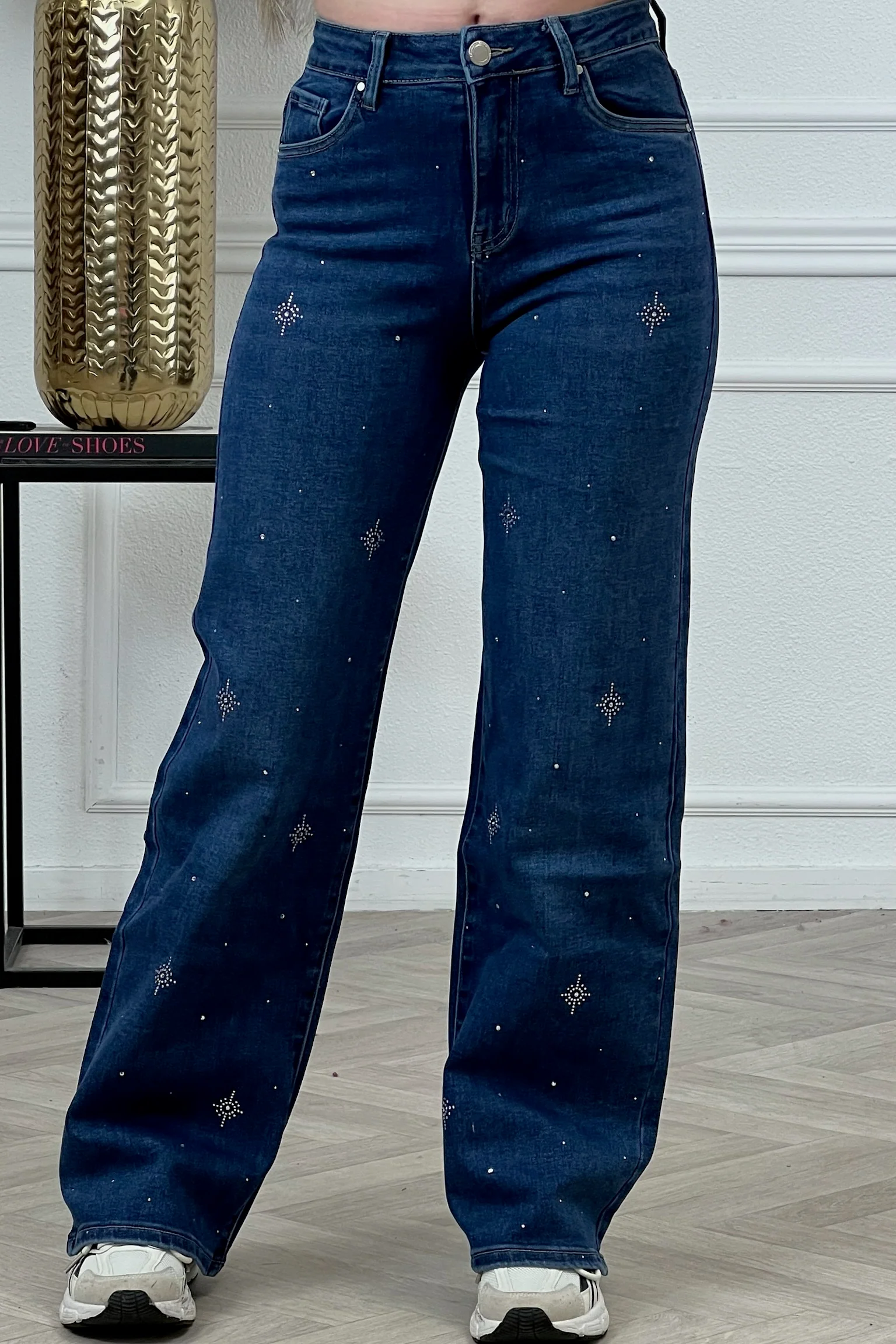 Goodies Wide Leg Glitter Star Jeans - Blue - Image 2