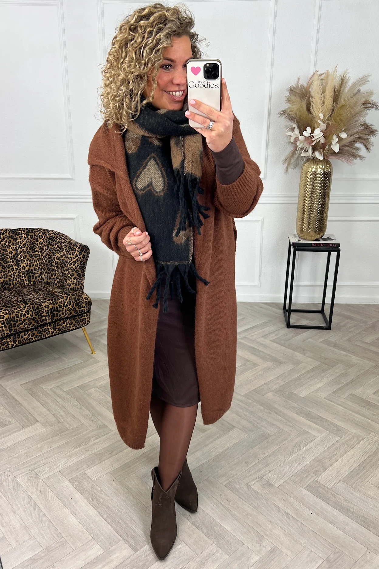 Mila Belted Vest - Brown