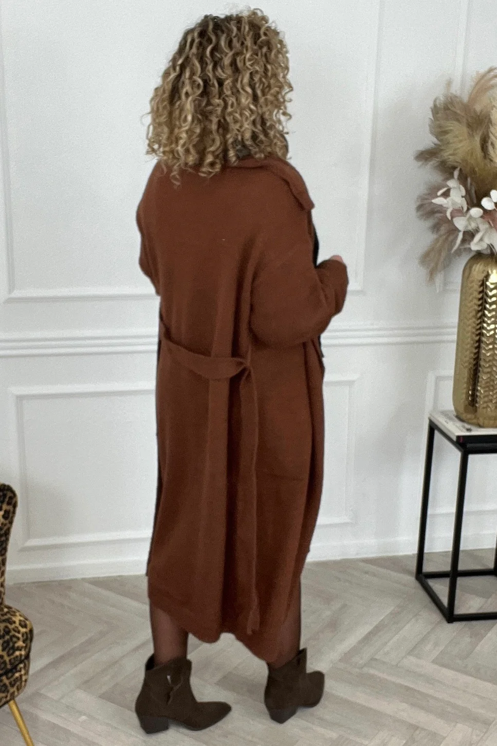 Mila Belted Vest - Brown - Image 2