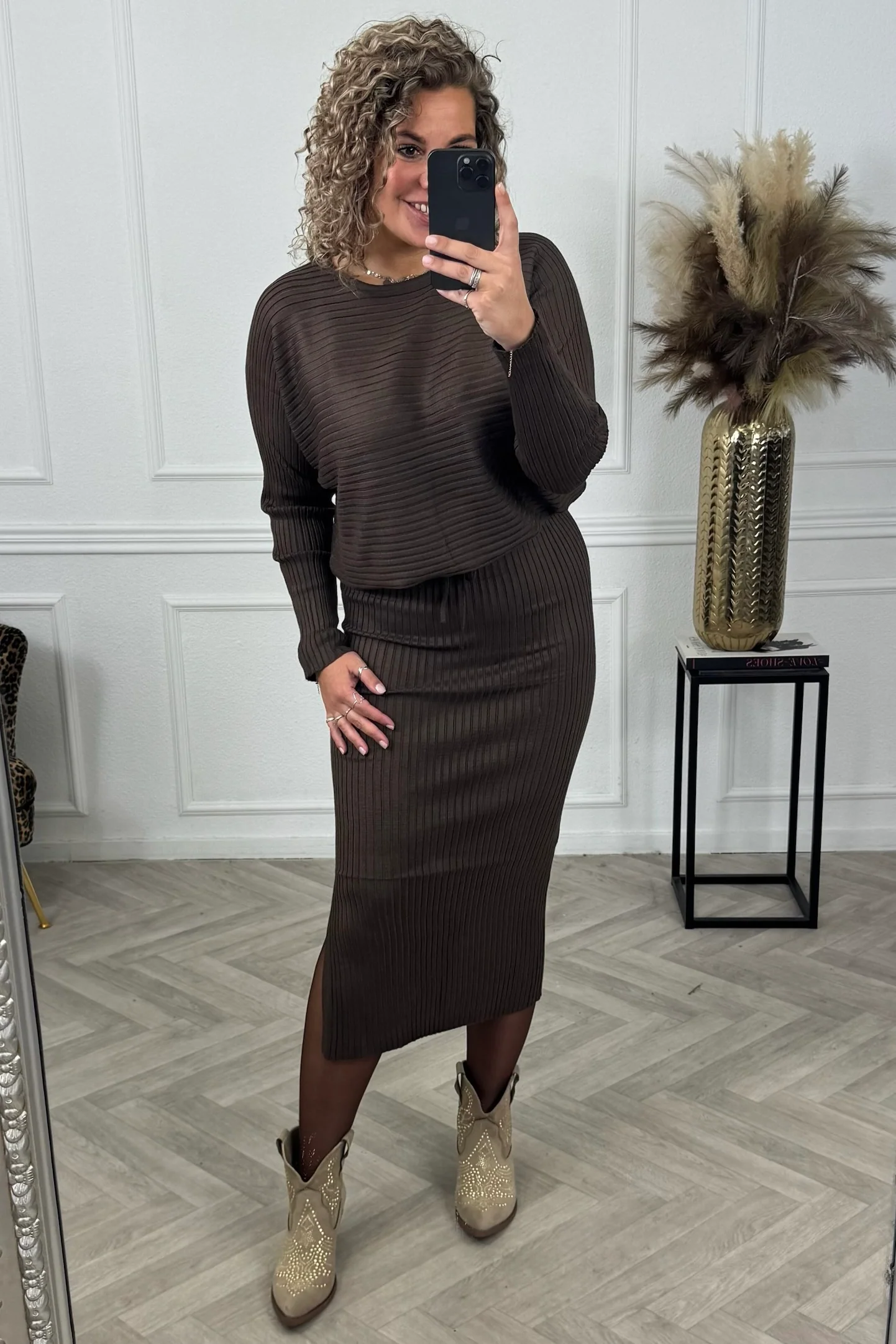 Musthave Rib Comfy Set - Chocolate