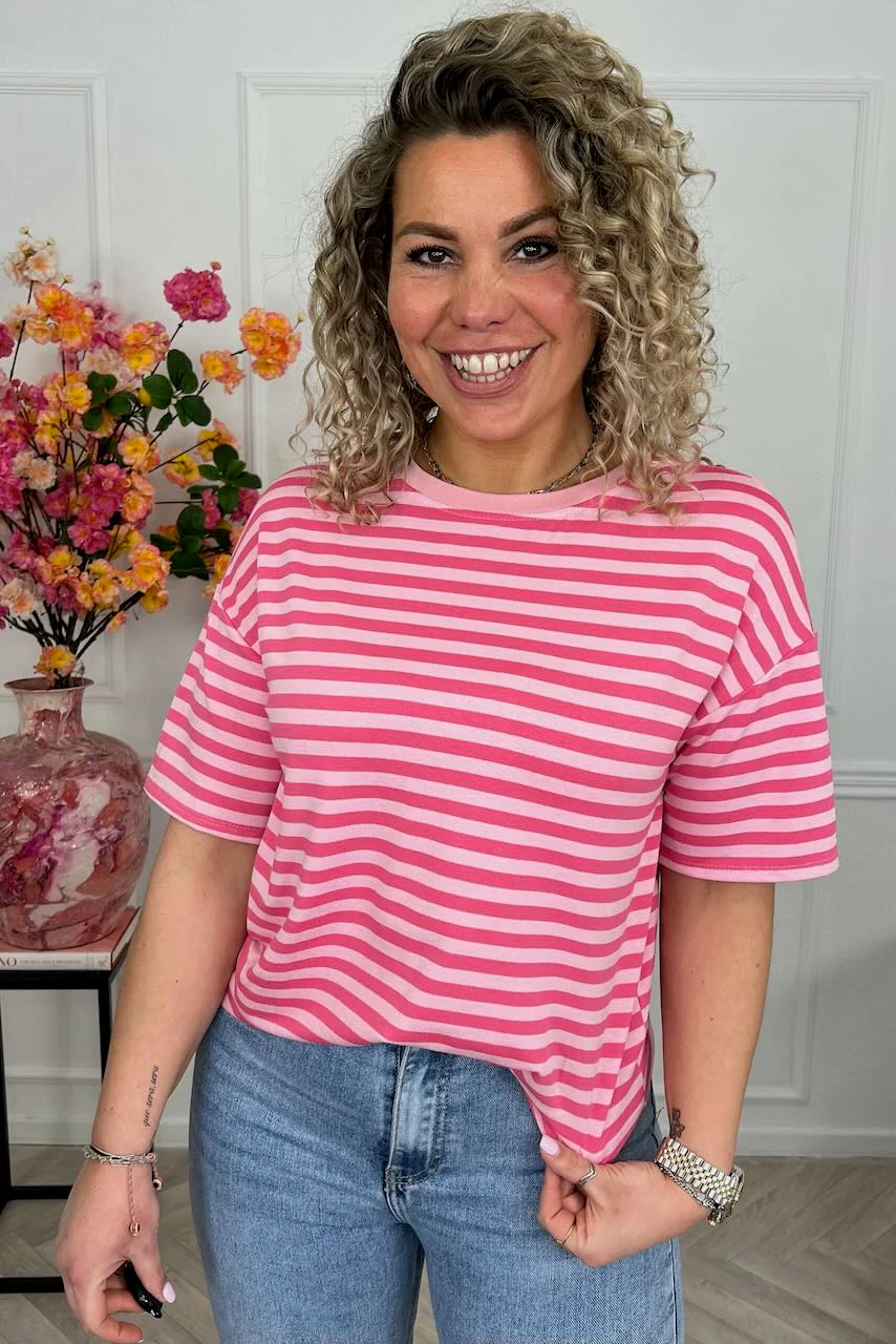 Musthave Short Sleeve Striped Shirt - Light Pink/Pink - Image 2