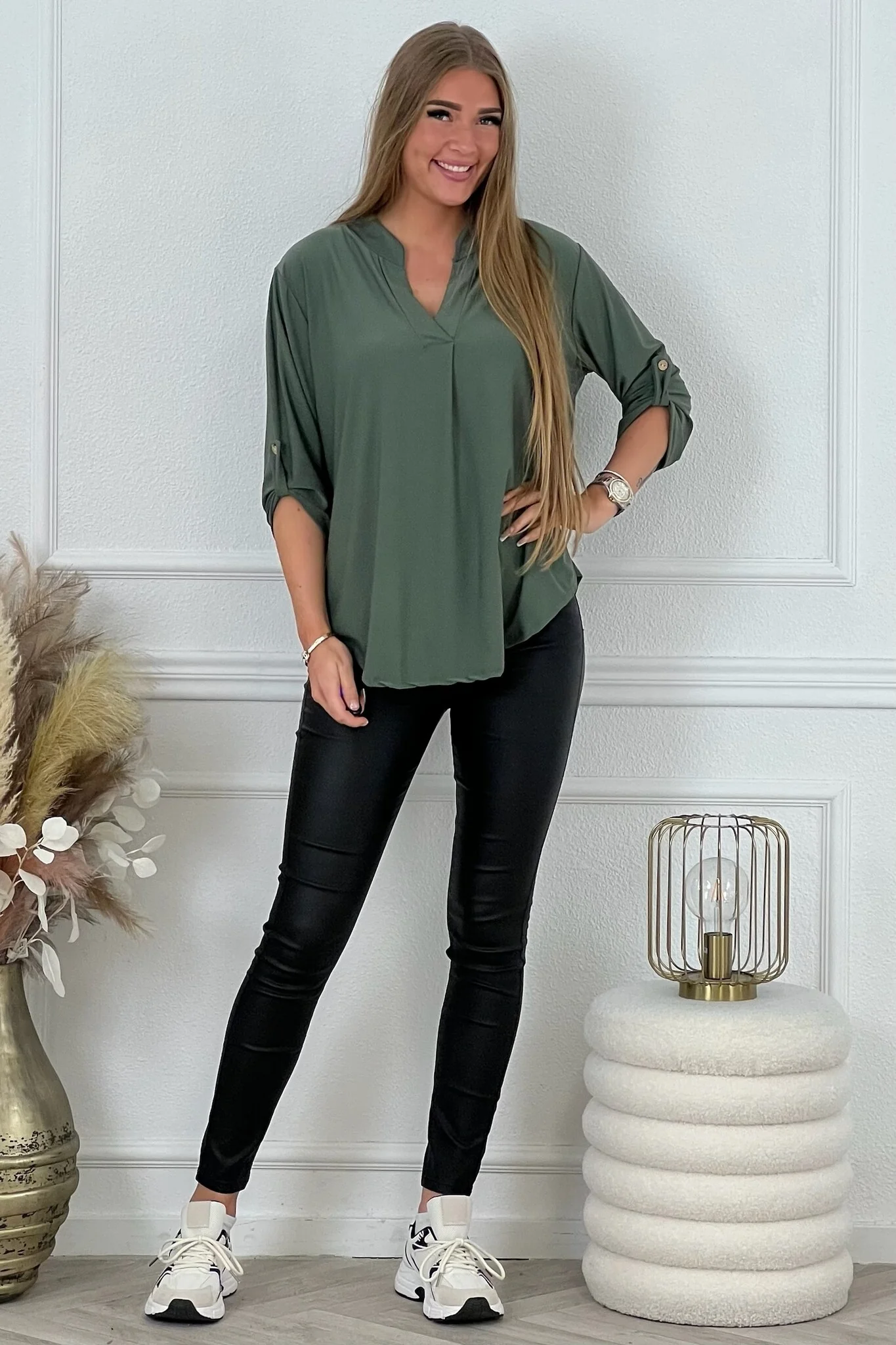 Perfect Basic Blouse - Armygreen - Image 3