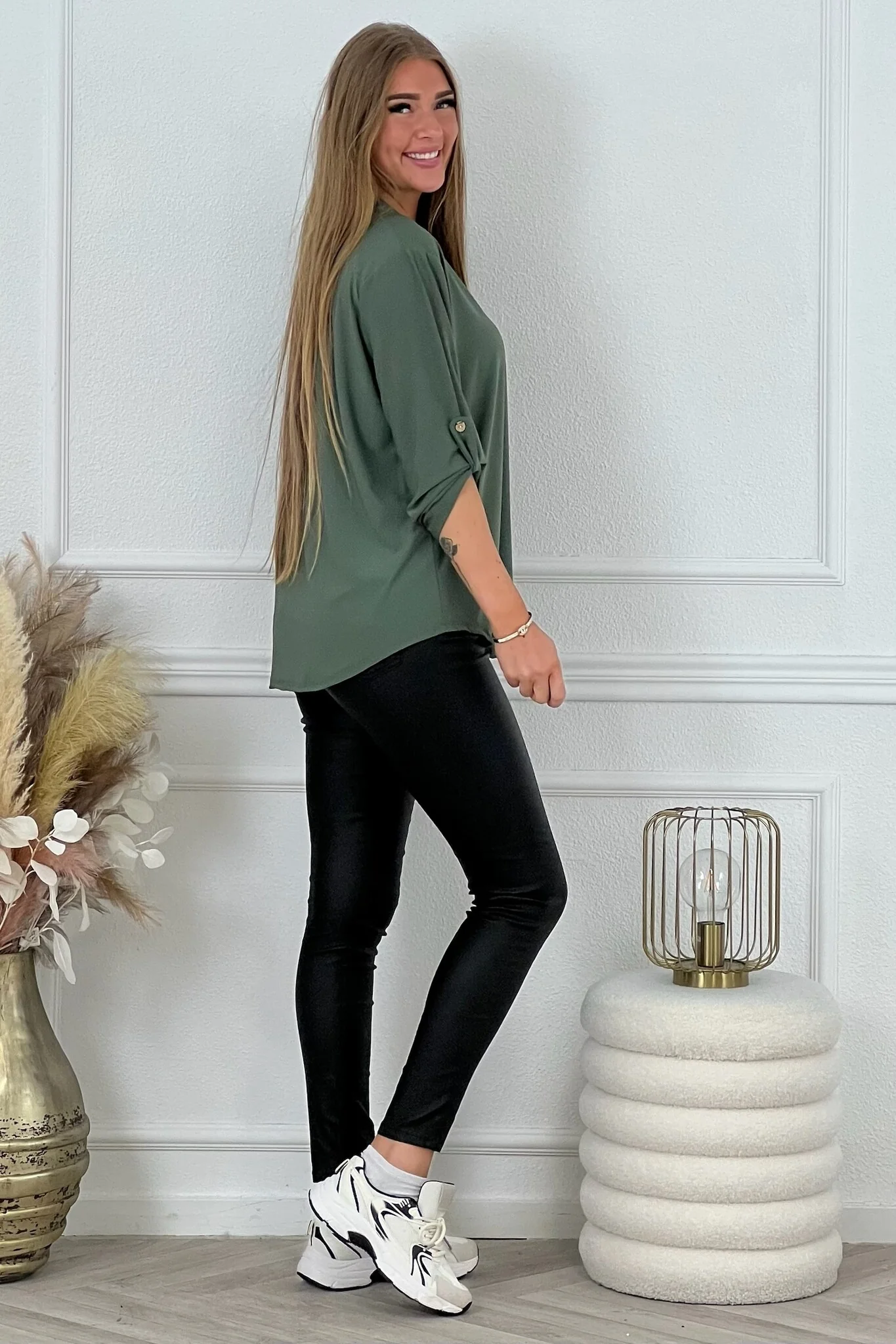 Perfect Basic Blouse - Armygreen - Image 4