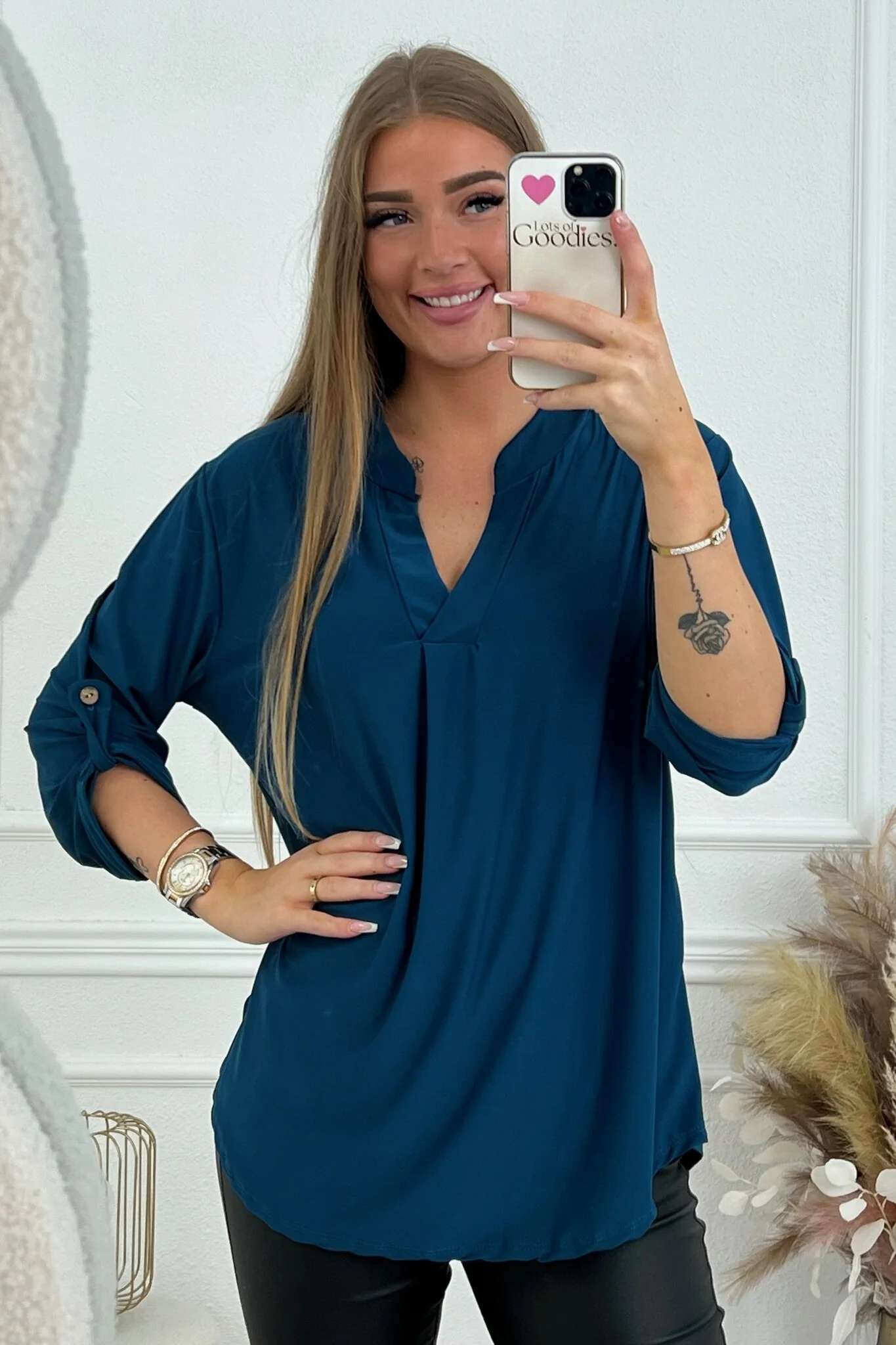 Perfect Basic Blouse - Petrol - Image 2