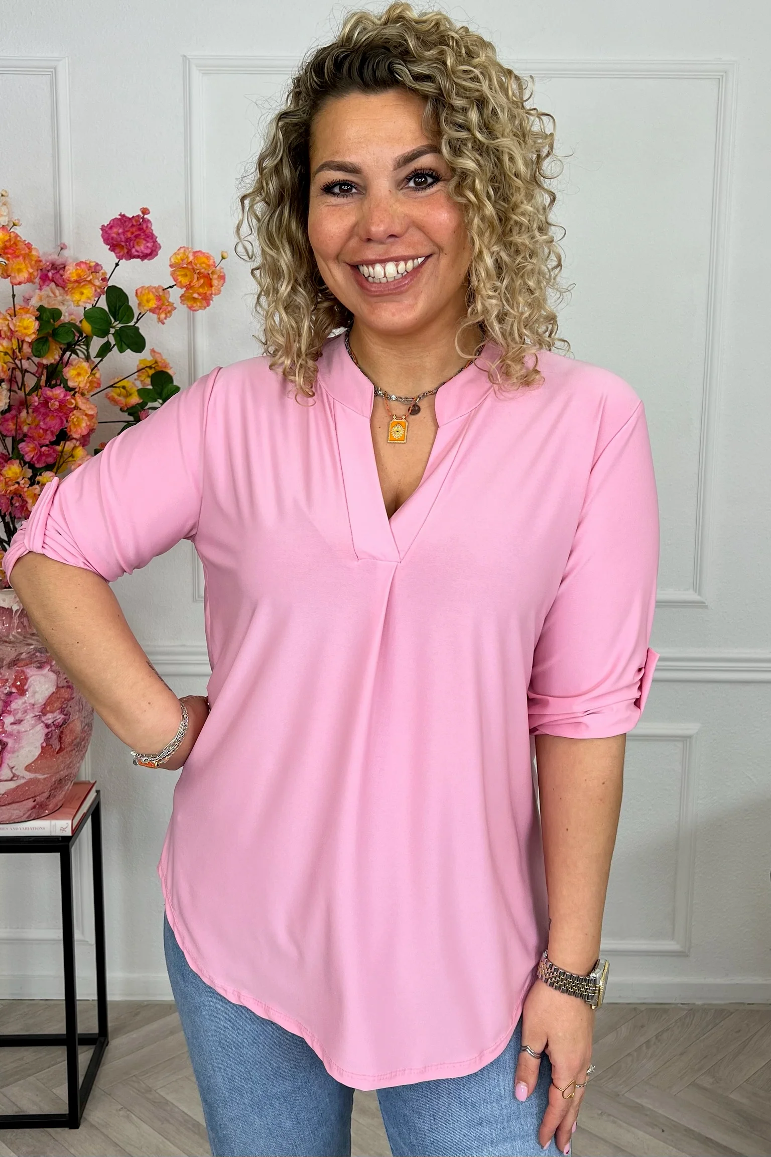 Perfect Basic Blouse - Sugar Pink - Image 2