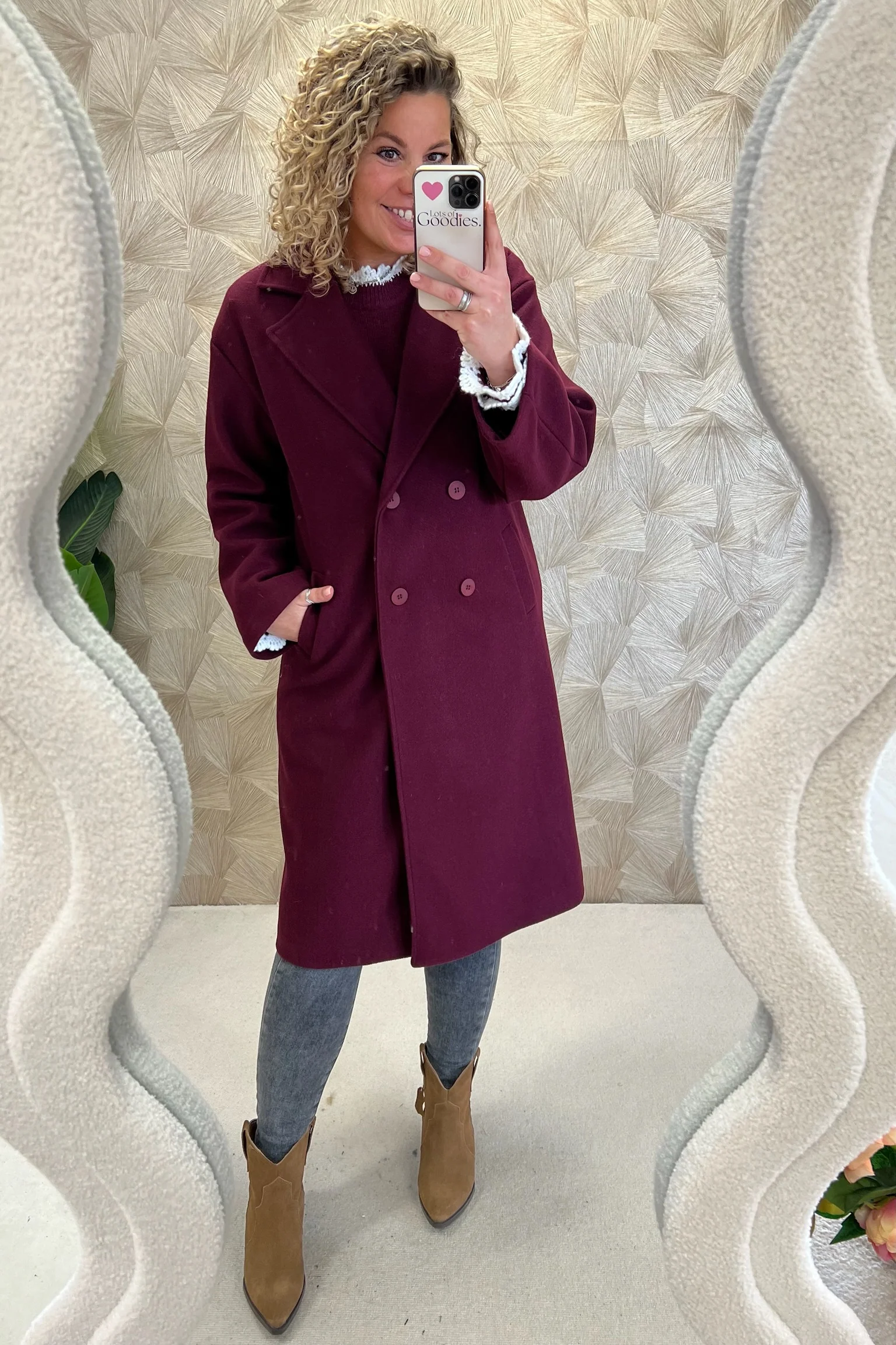 Perfect Basic Coat - Bordeaux - Image 2