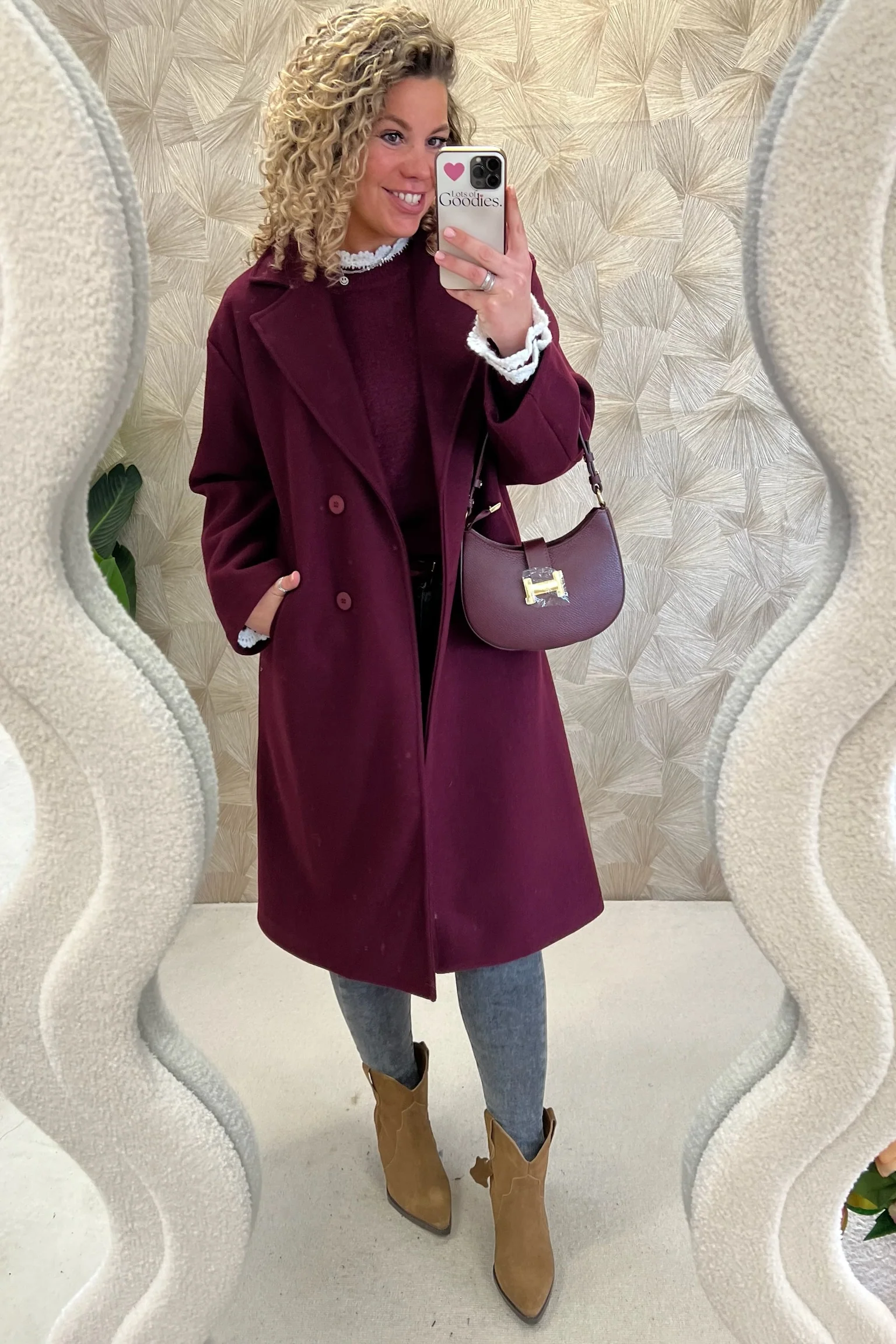 Perfect Basic Coat - Bordeaux - Image 3