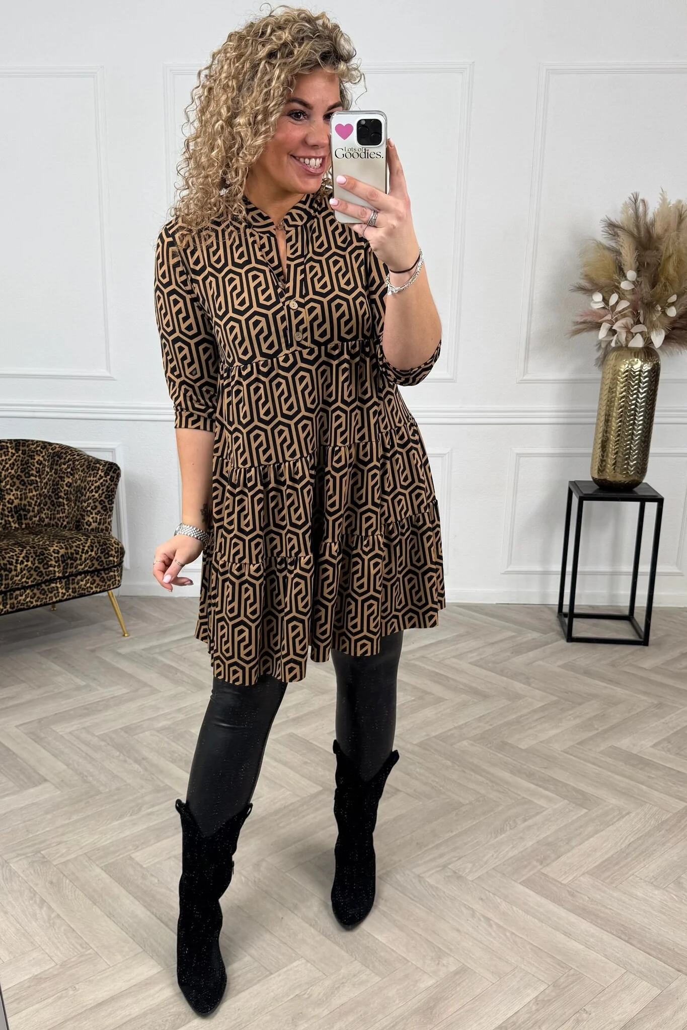 Perfect Basic Maze Dress - Camel