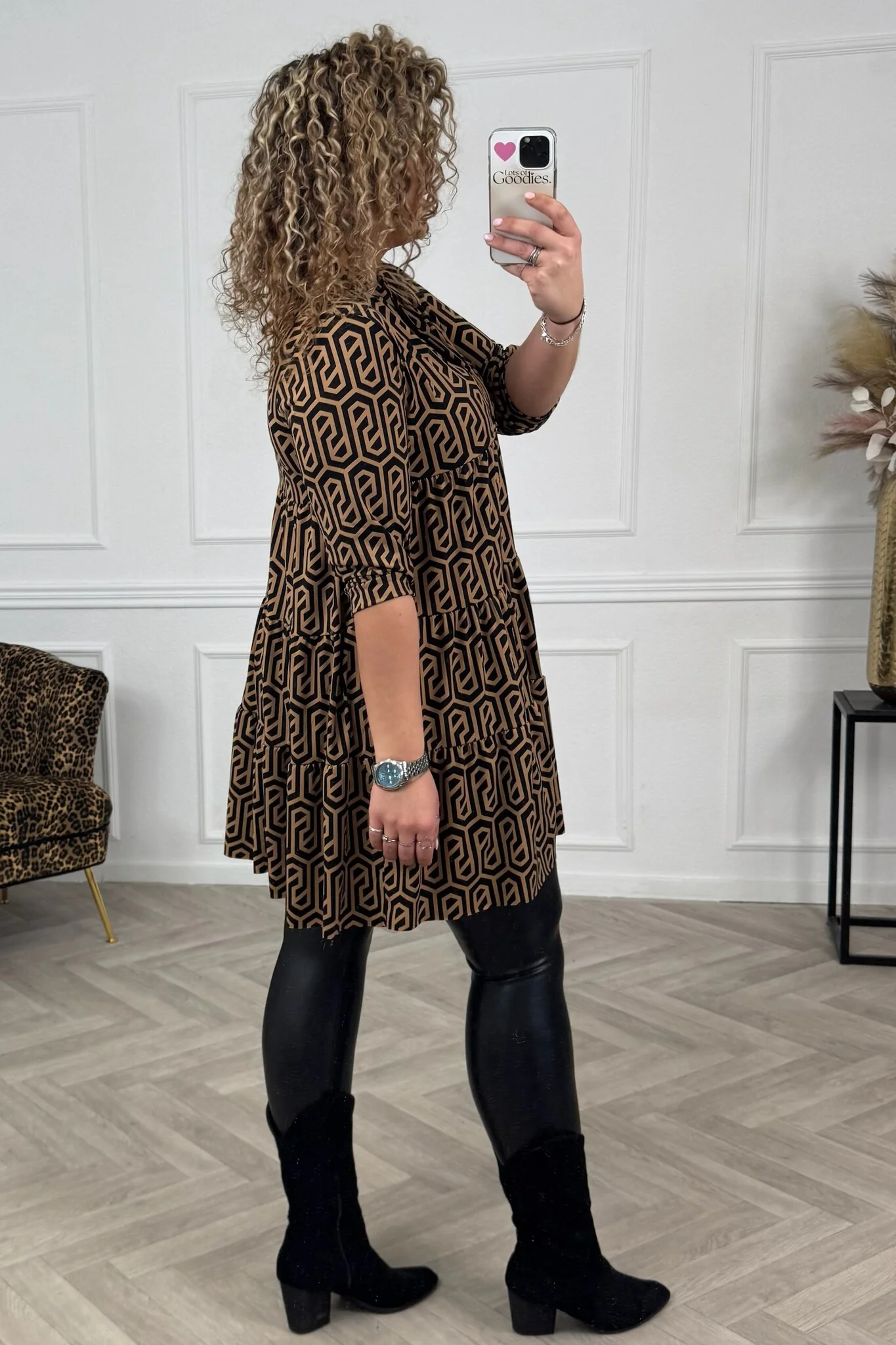 Perfect Basic Maze Dress - Camel - Image 2