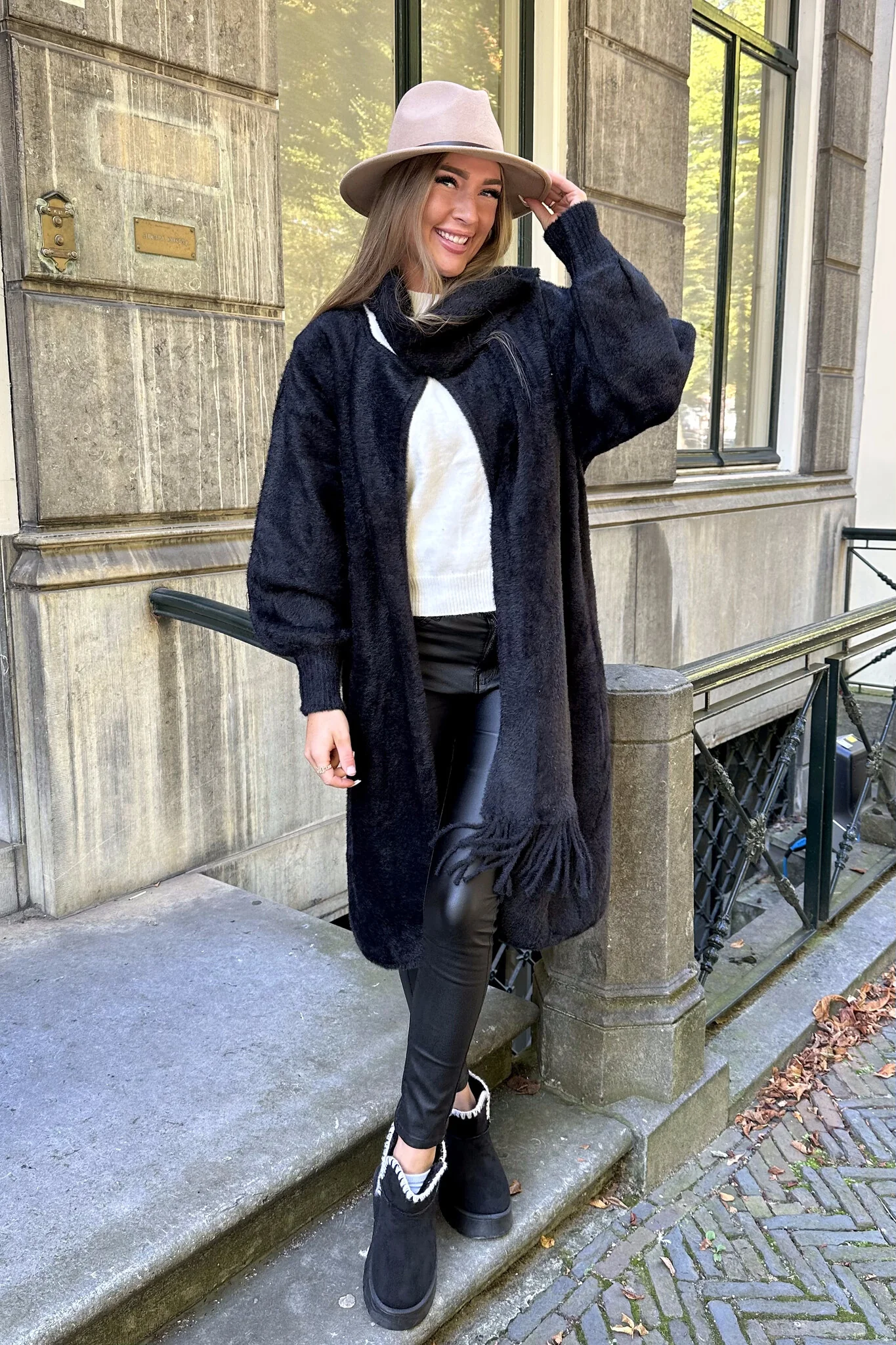 Perfect Scarf Coat - Black