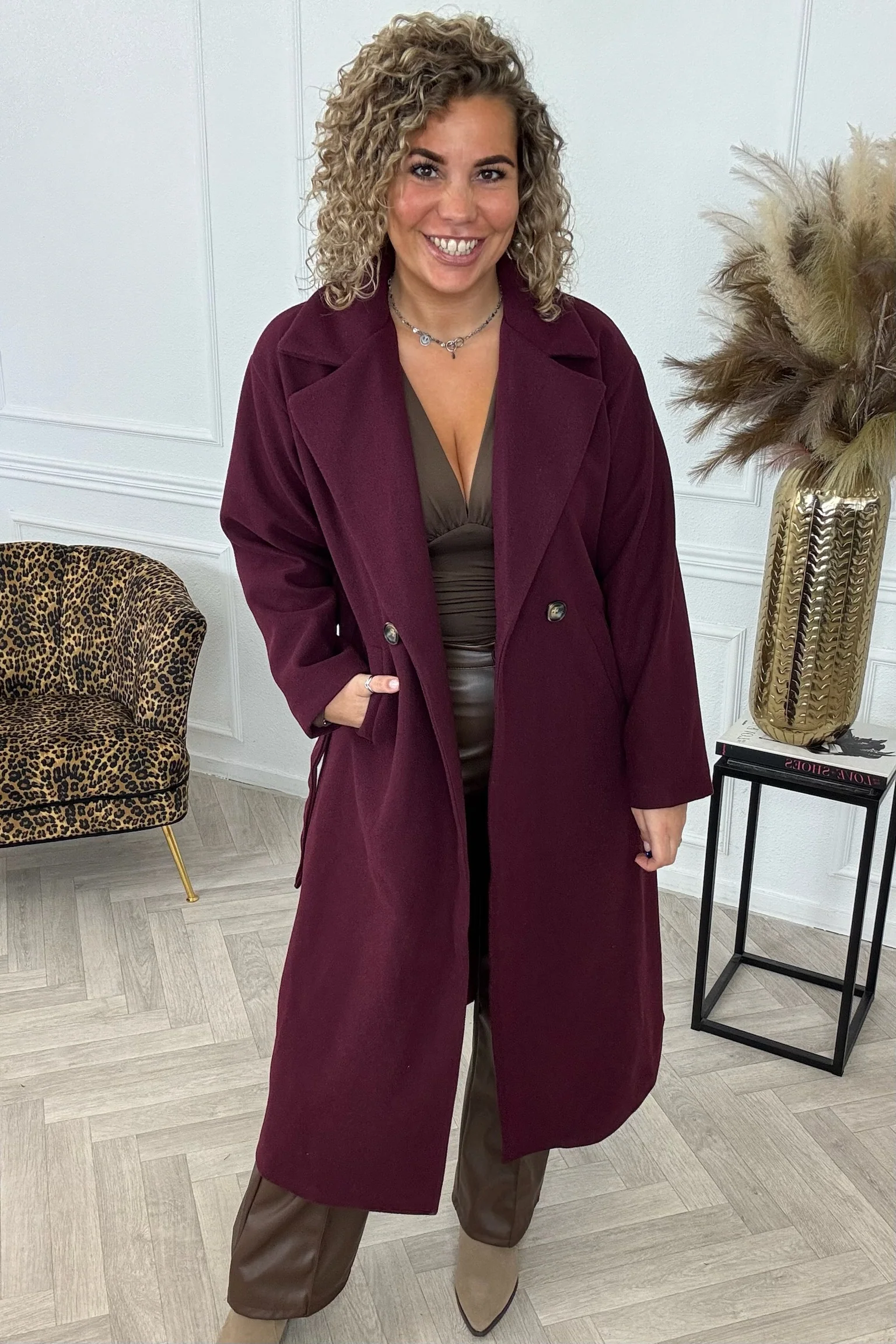 Perfect Strik Coat - Bordeaux - Image 2