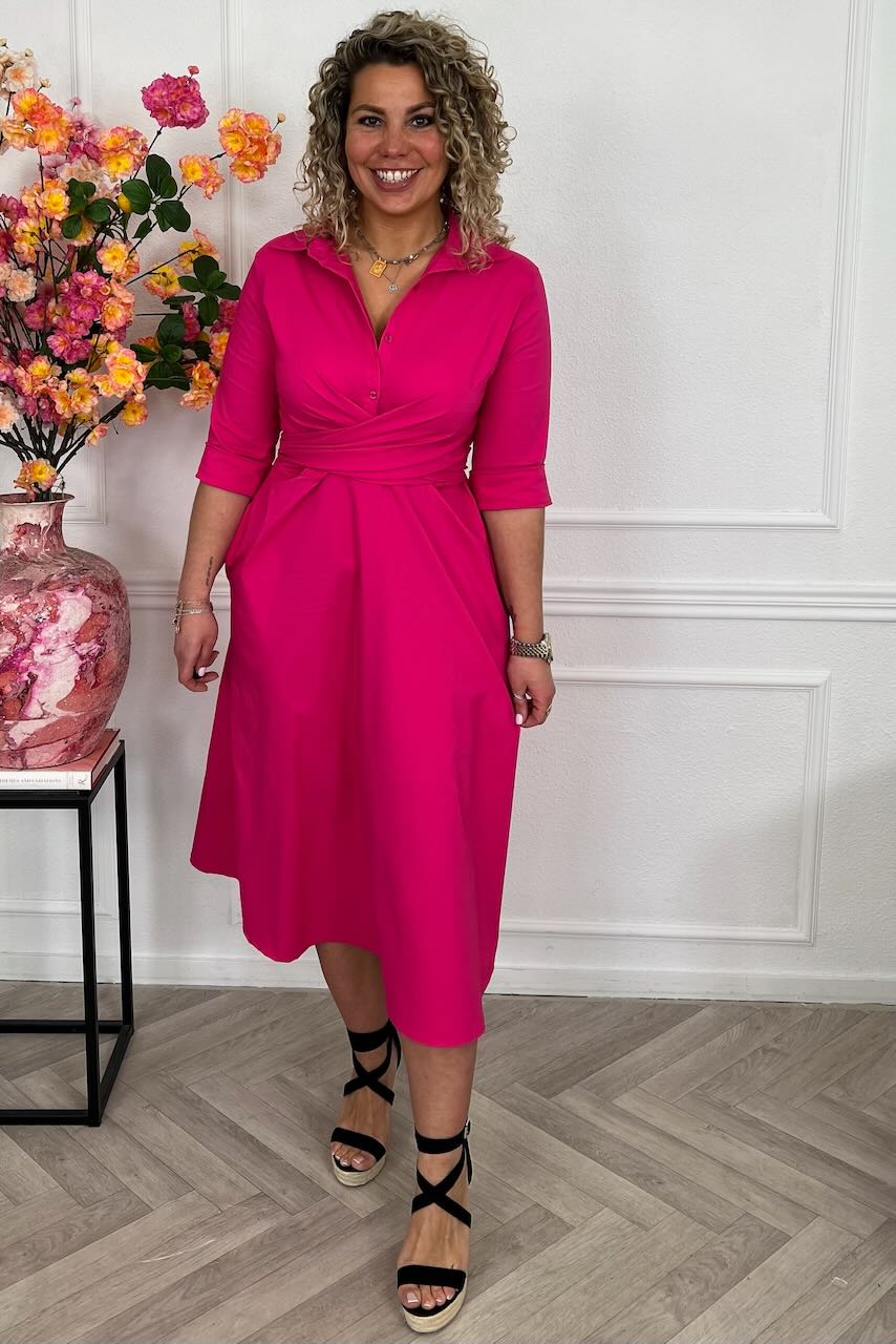 Perfect Travel Strik Dress - Fuchsia - Image 4
