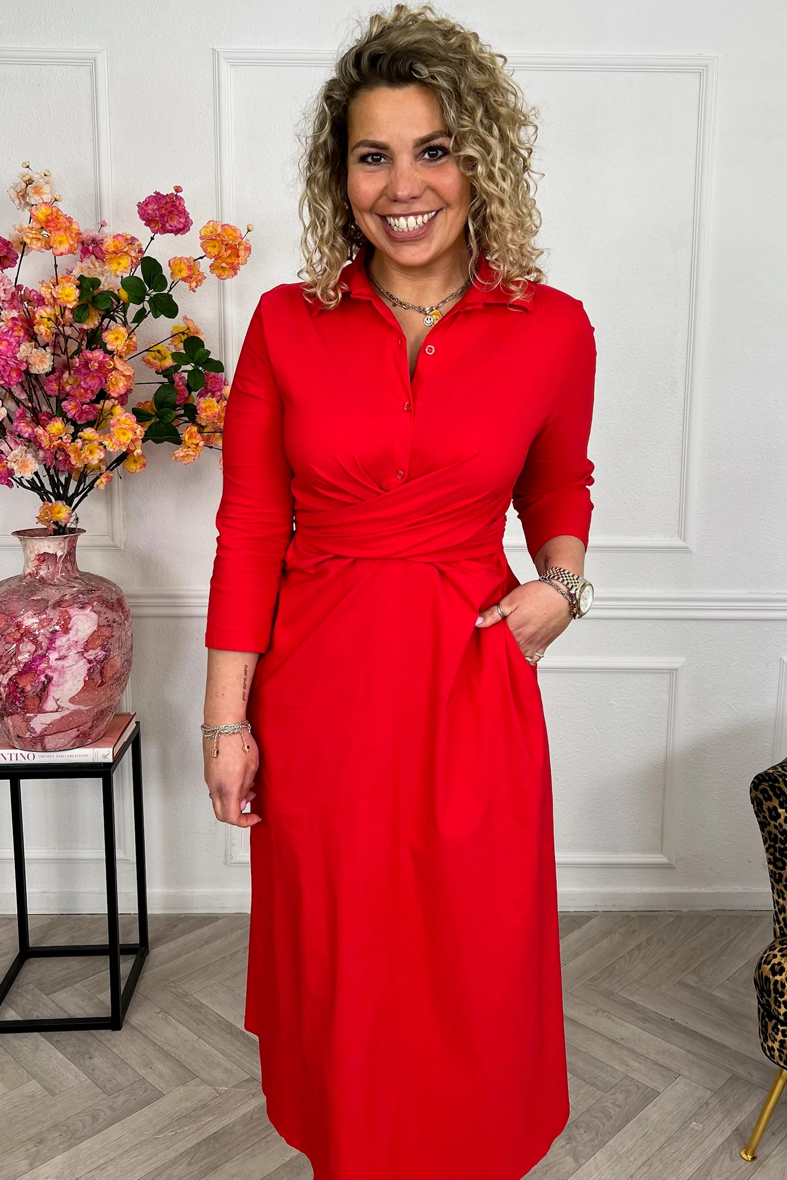 Perfect Travel Strik Dress - Red - Image 3