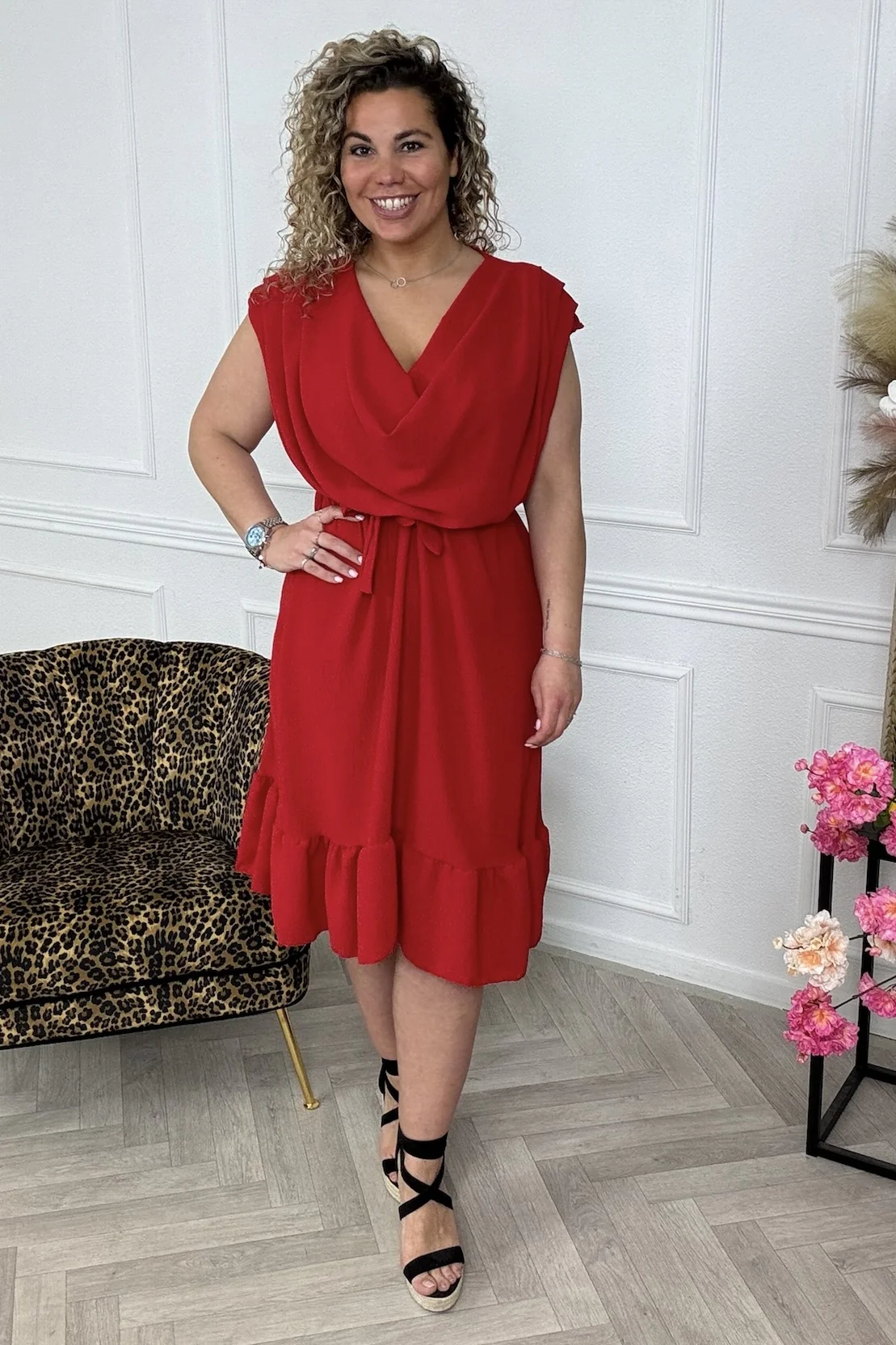 Perfect Waterfall Dress - Red - Image 2