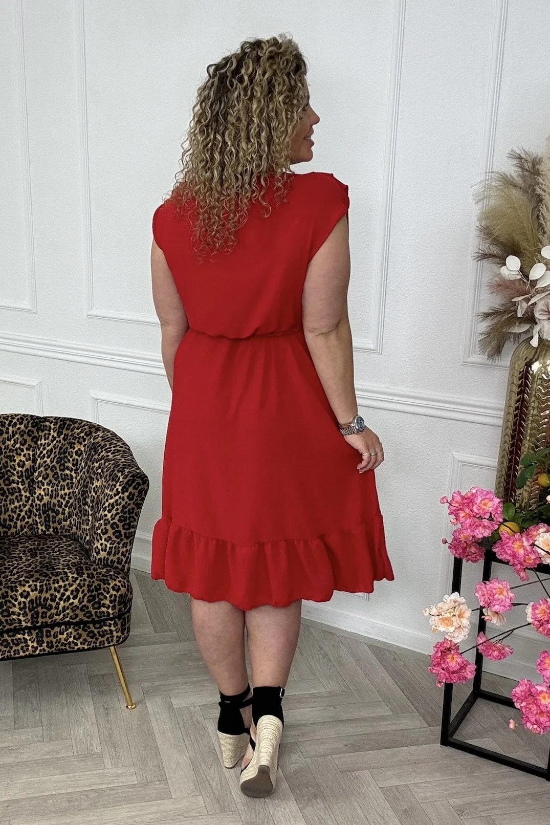 Perfect Waterfall Dress - Red - Image 3