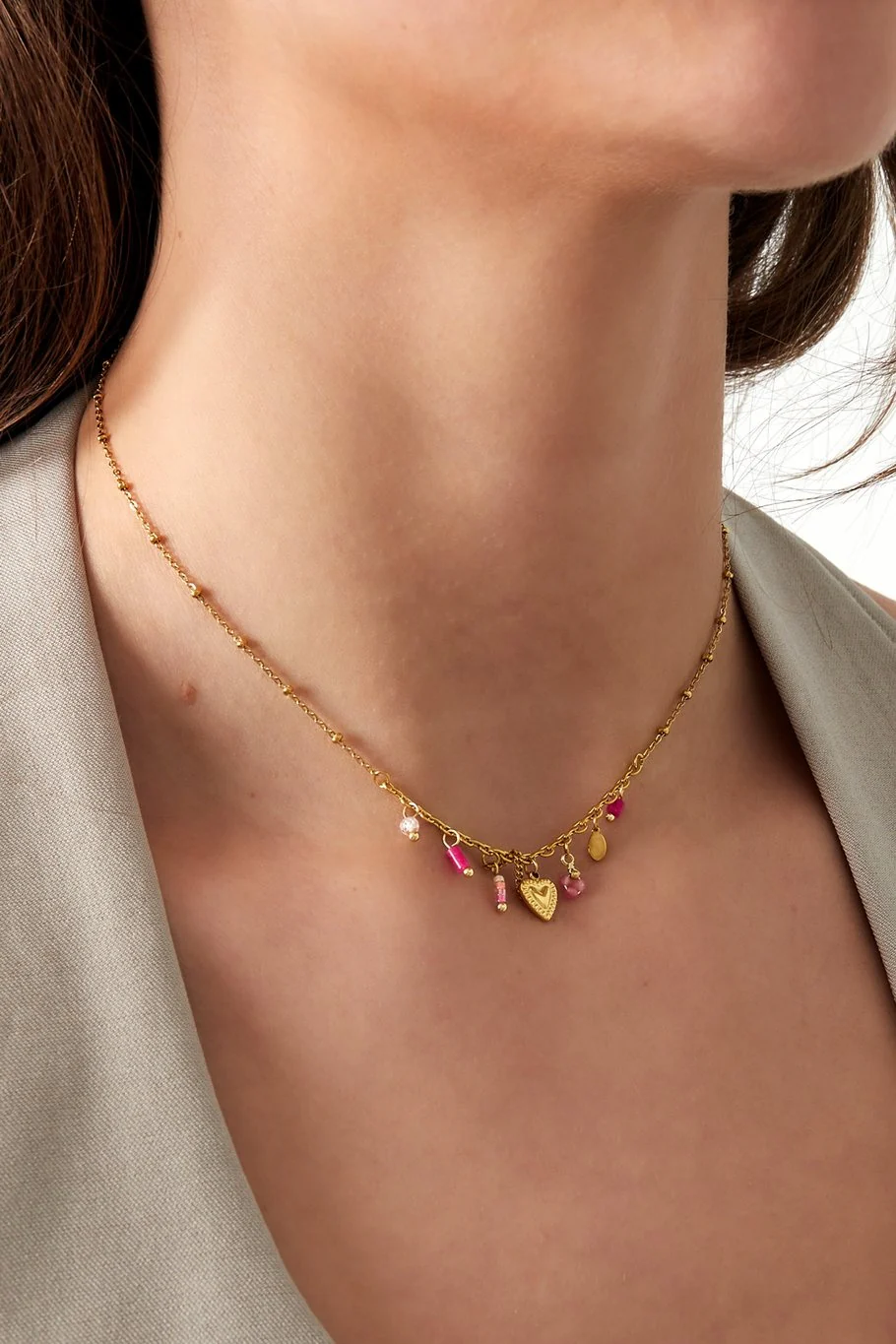 Pink Fiesta Necklace - Gold - Image 2