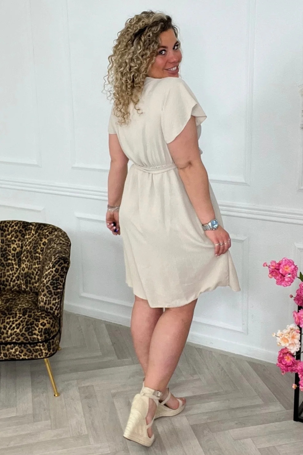 Short Aruba Dress - Beige - Image 3