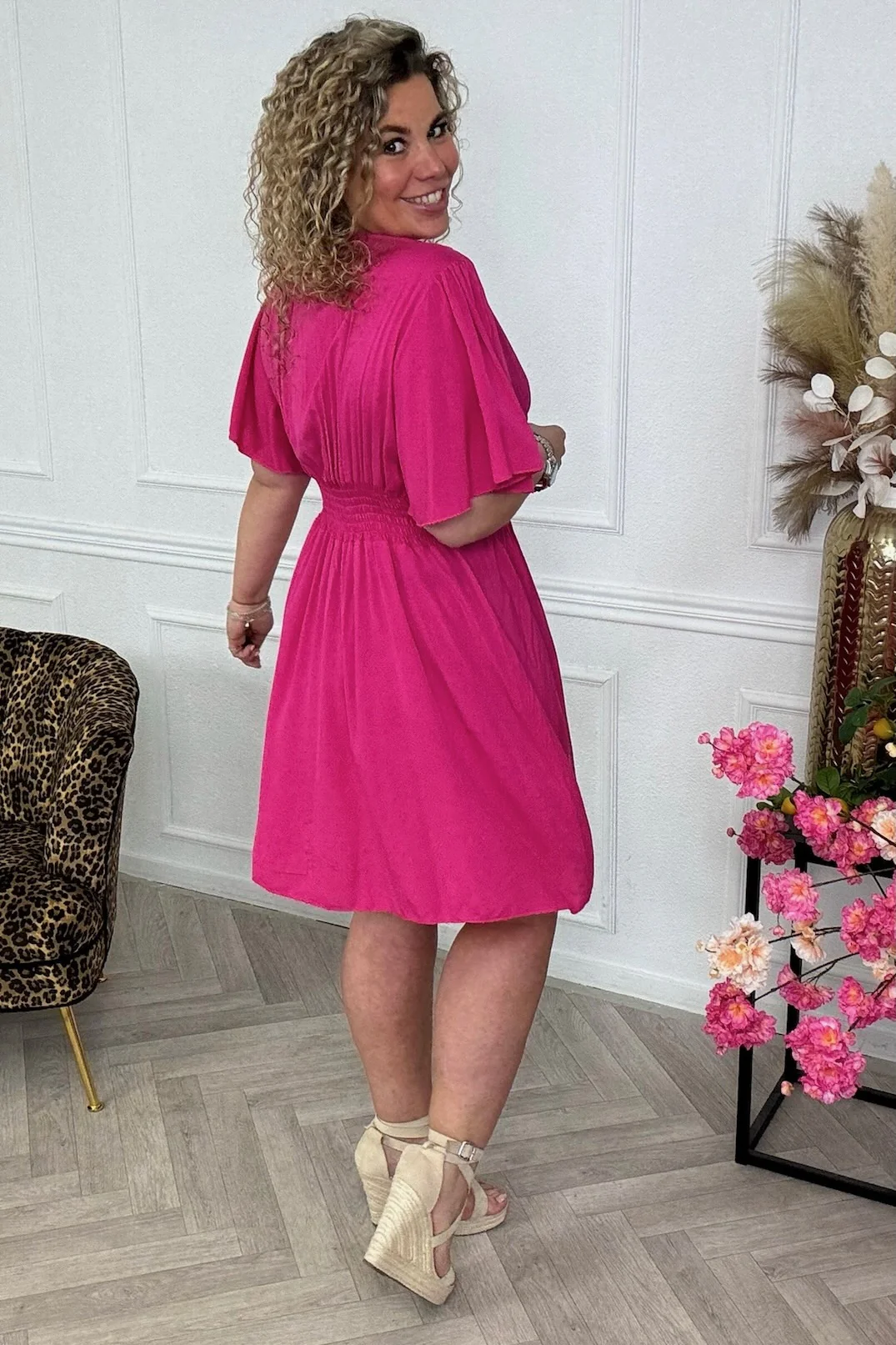 Sicilia Summer Dress - Fuchsia - Image 3