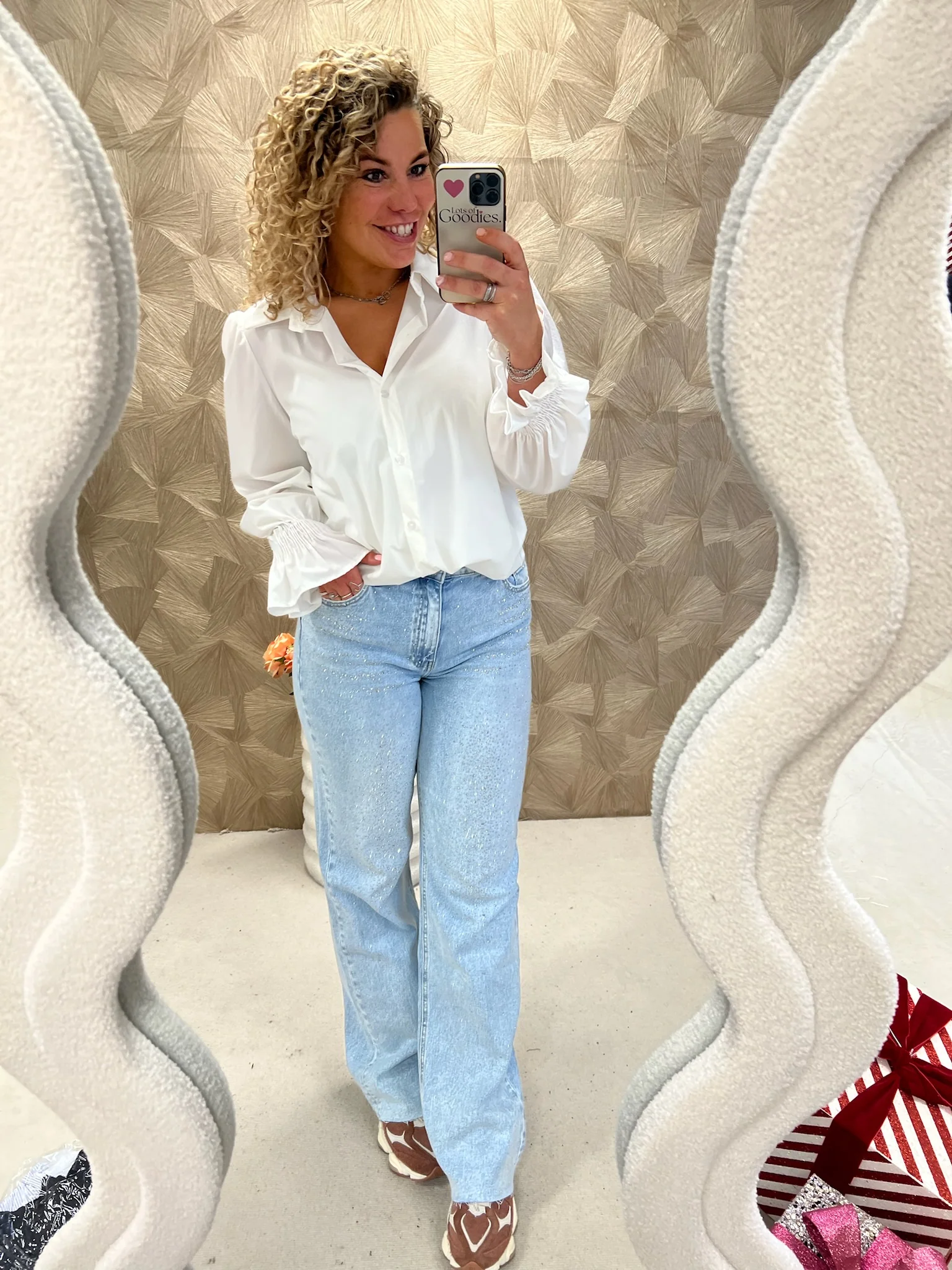 Stretch Glitter Tall Jeans - Light Blue