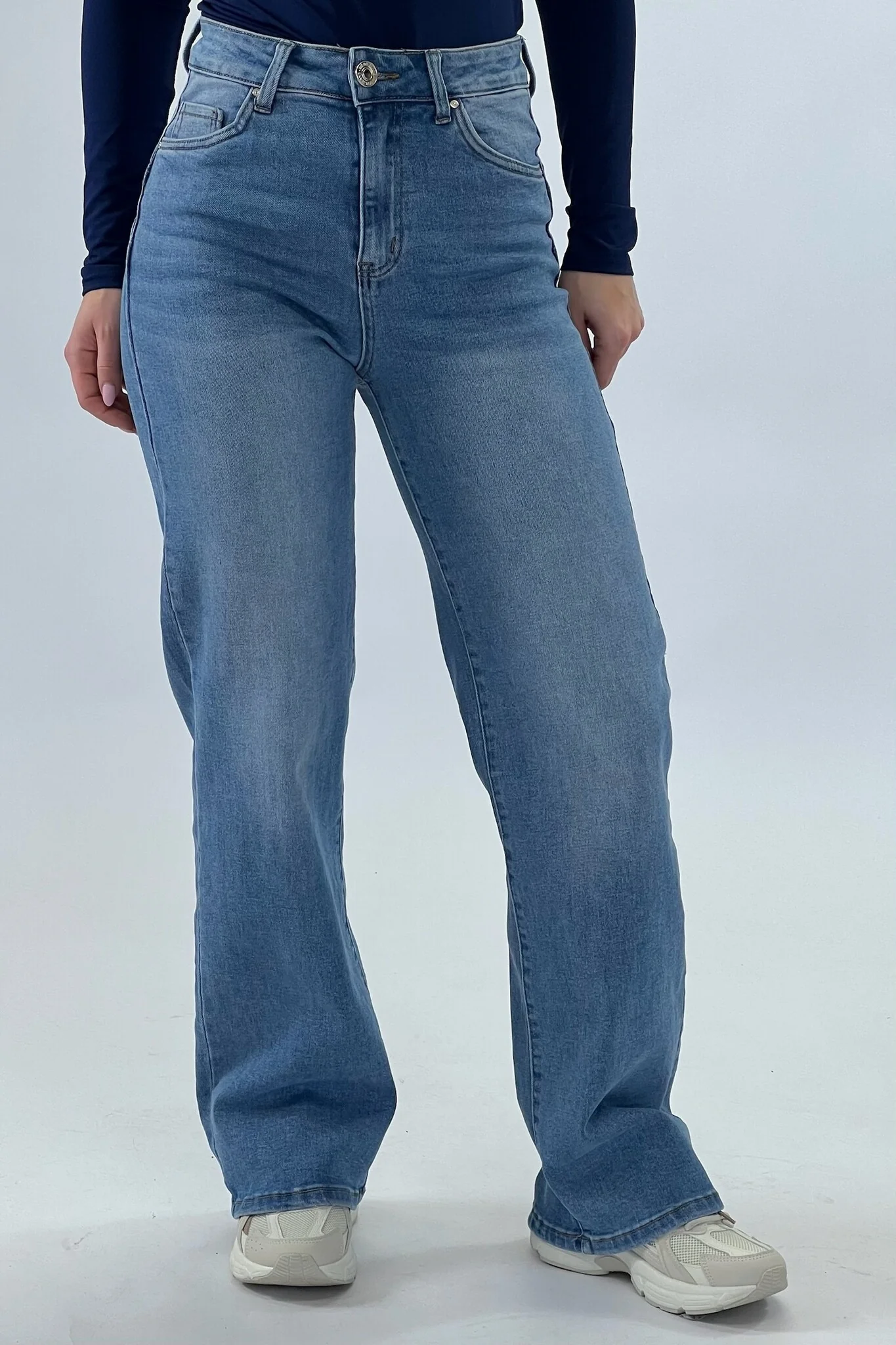 Summer Wide Leg Jeans - Light Blue