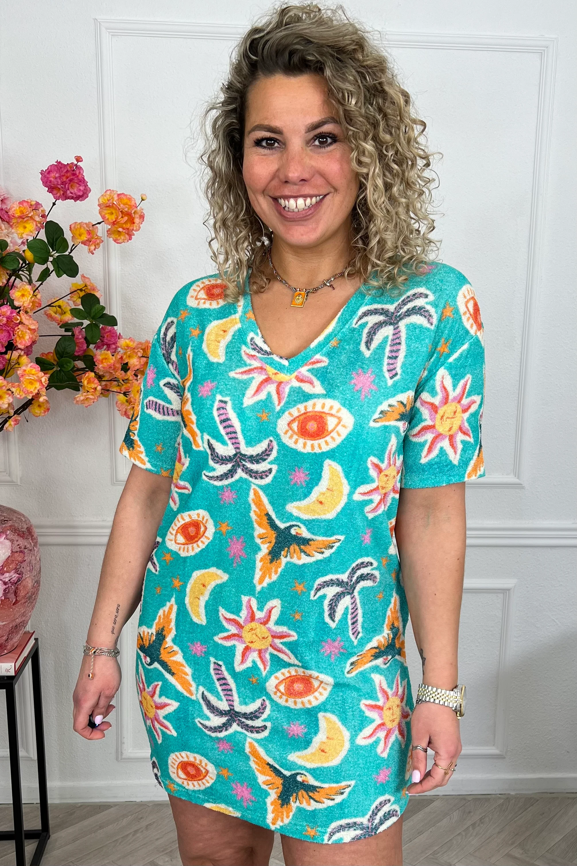Terry Summer Dress - Turquoise - Image 2