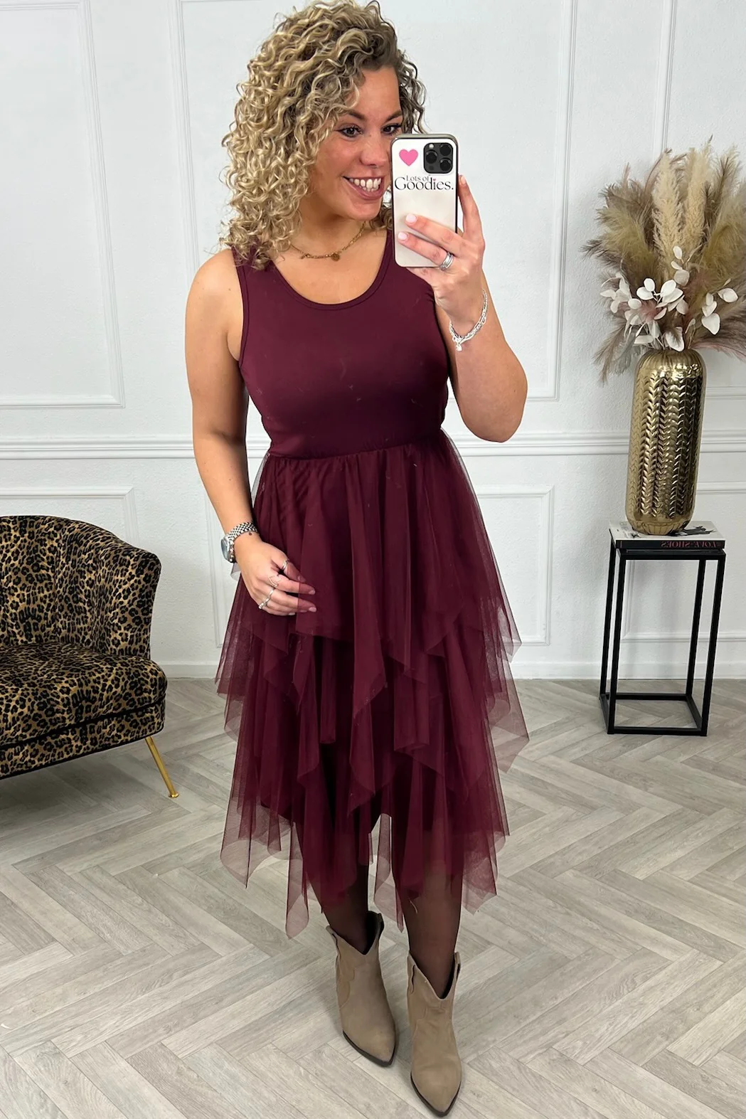 Tule Slip Dress - Bordeaux
