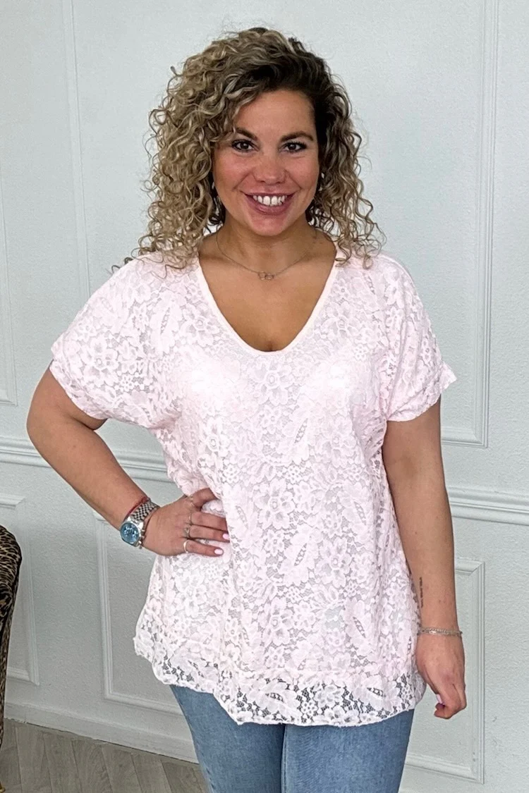 Vienna Lace Top - Light Pink