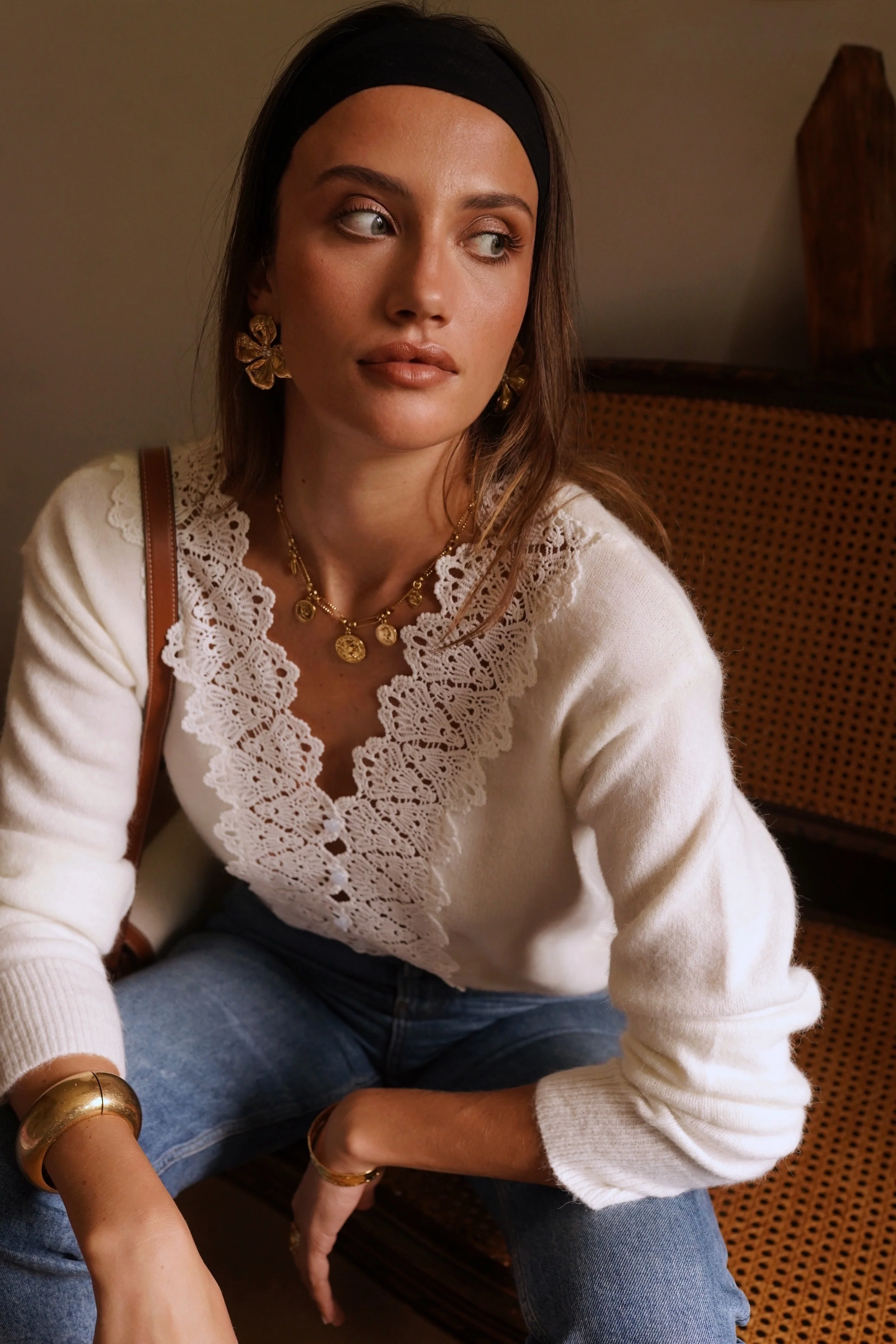 Wonderful Broderie Cardigan - White - Image 6